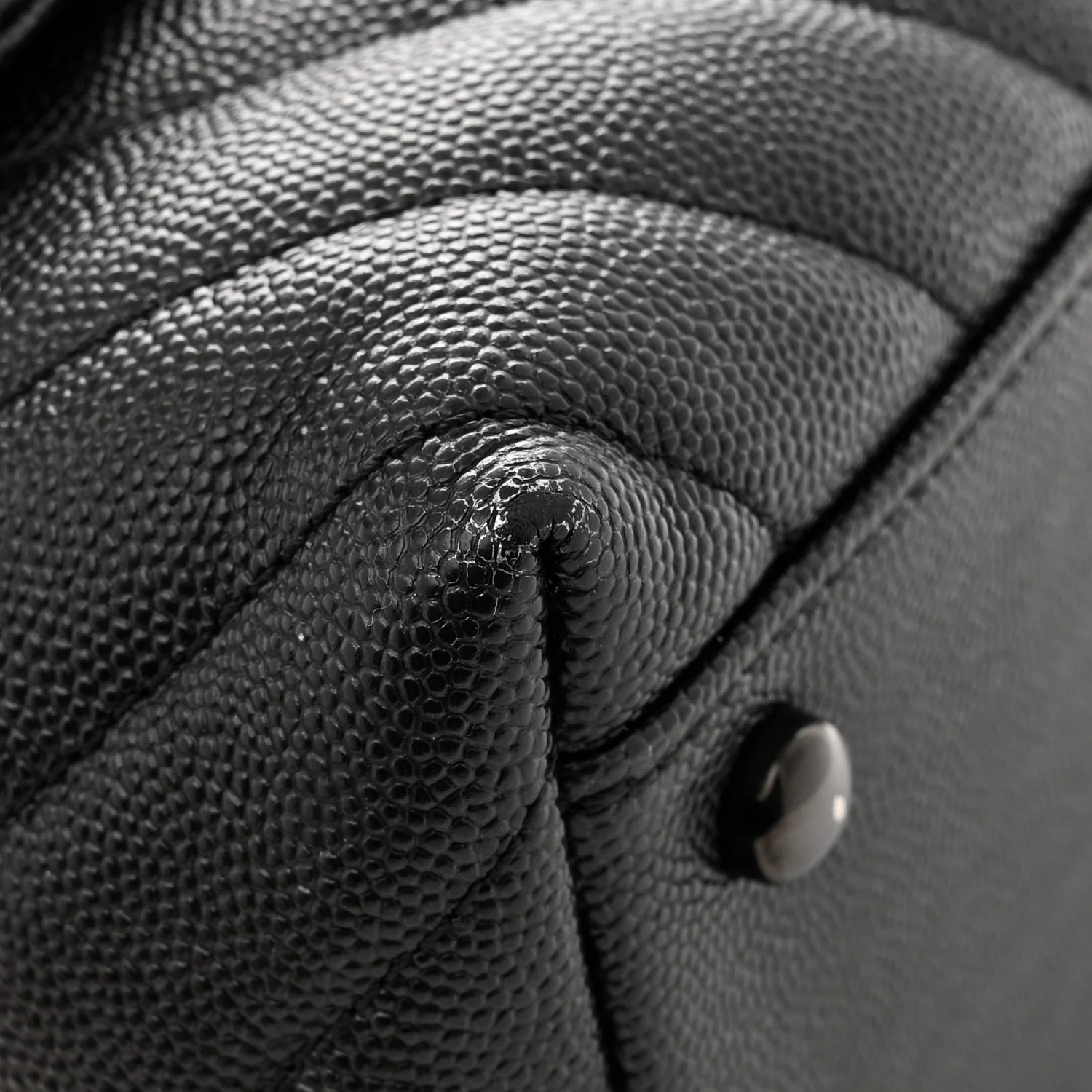 Caviar Chevron Quilted Small Coco Handle Flap So Black