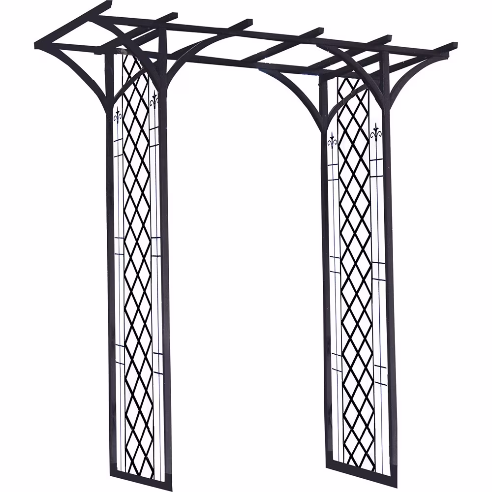 Panacea Black Lattice Arbor, 84 H - Garden Lattice Arbors, Lattice Panel for Arbor