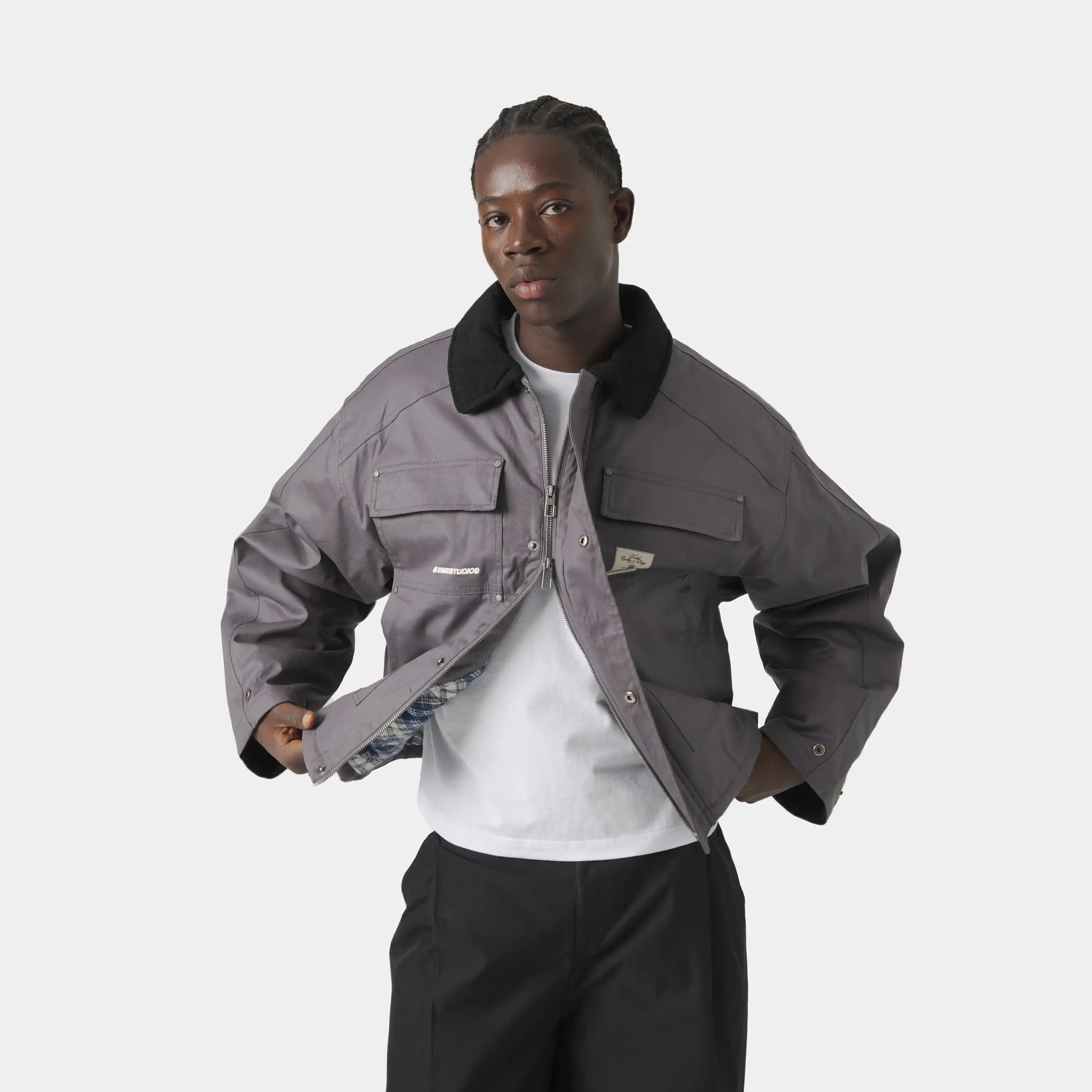 Ethos Grey Boxy Coat