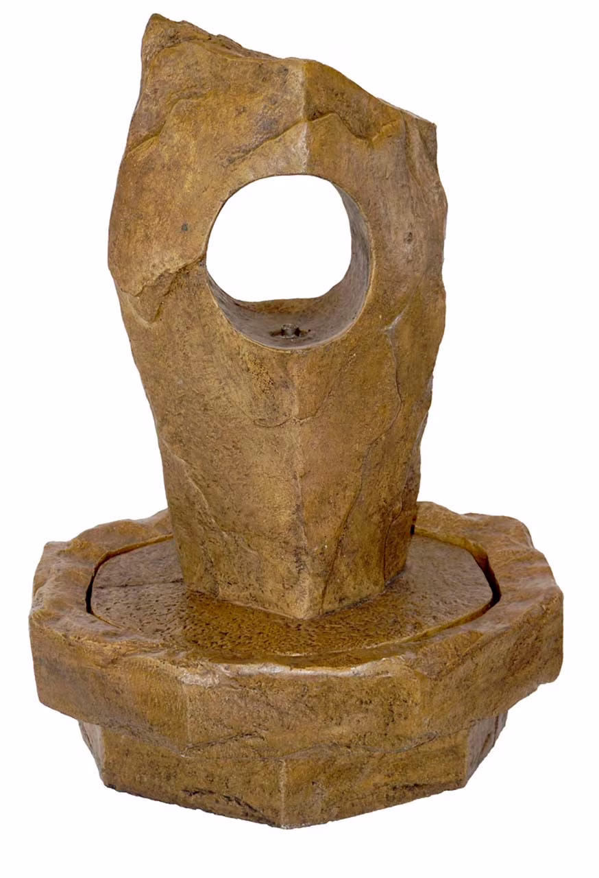 Solid Rock Stoneworks Eclipse Concrete Garden Fountain - 28 Tall - Espresso
