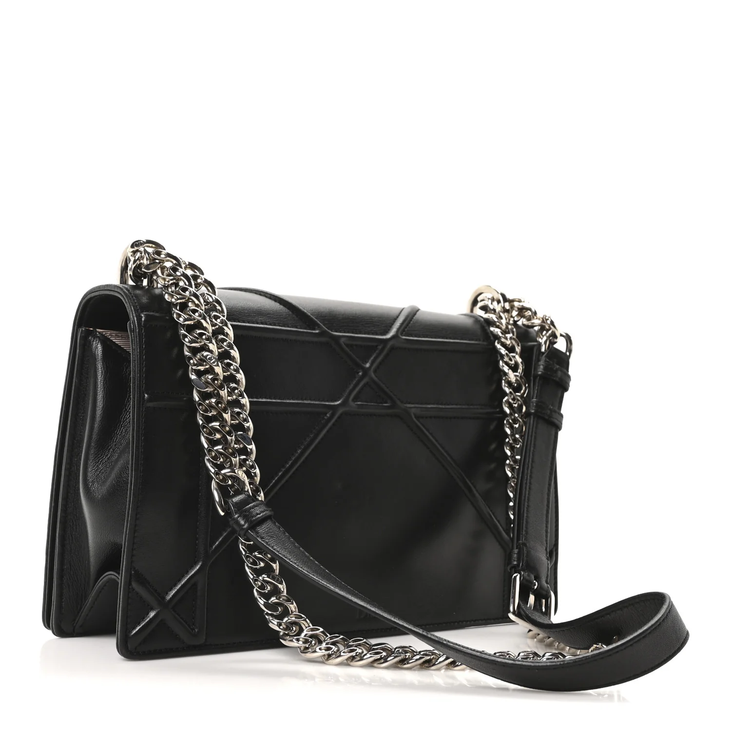 Lambskin Medium Diorama Flap Bag Black