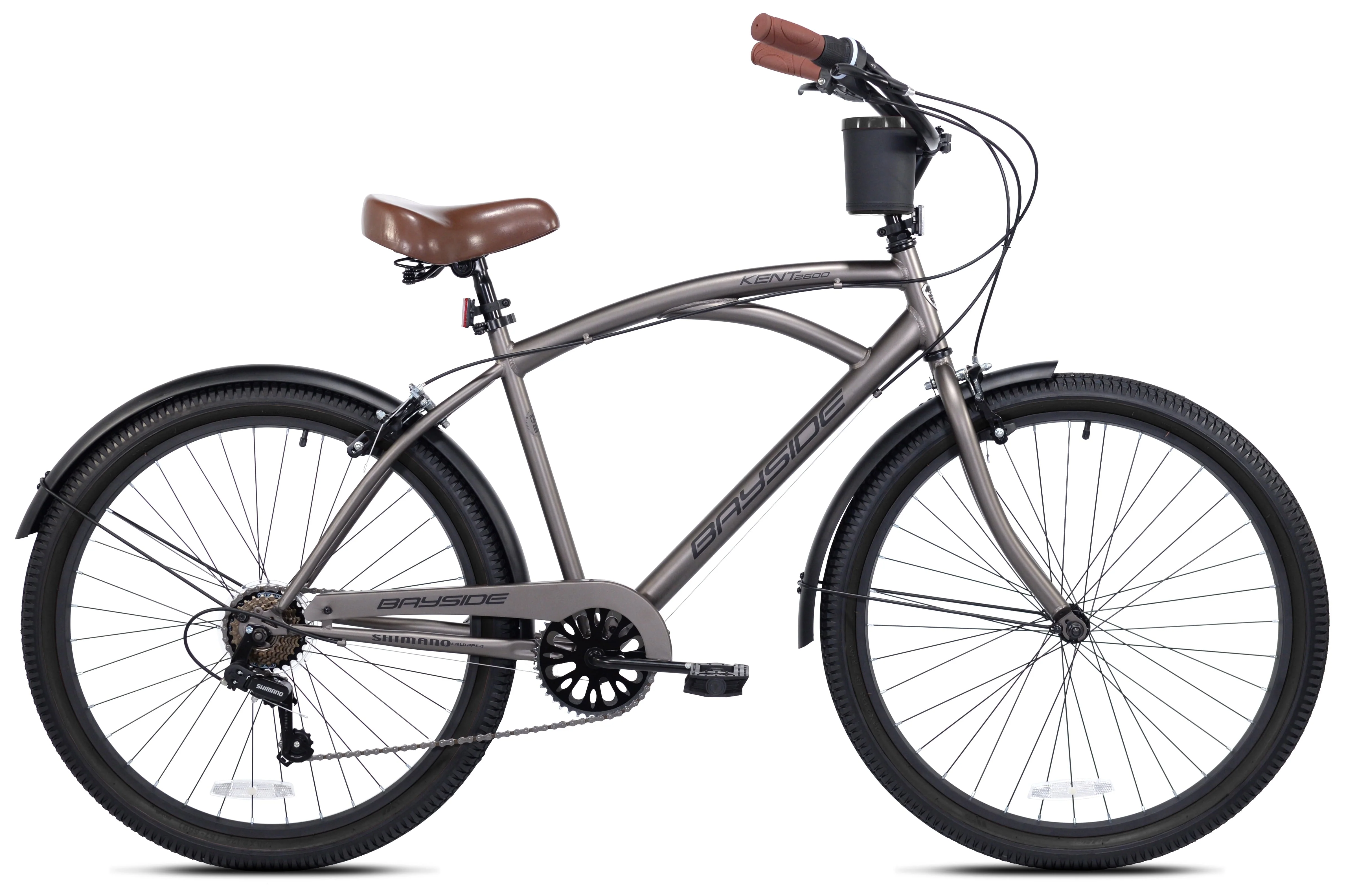 26 In  Bayside Men's Cruiser Bike, Satin Cocoa