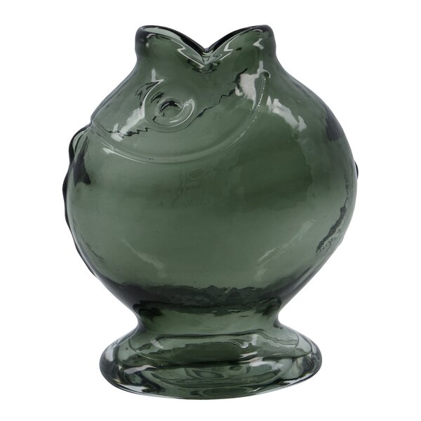 Fish vase 17,5 cm røkt grå