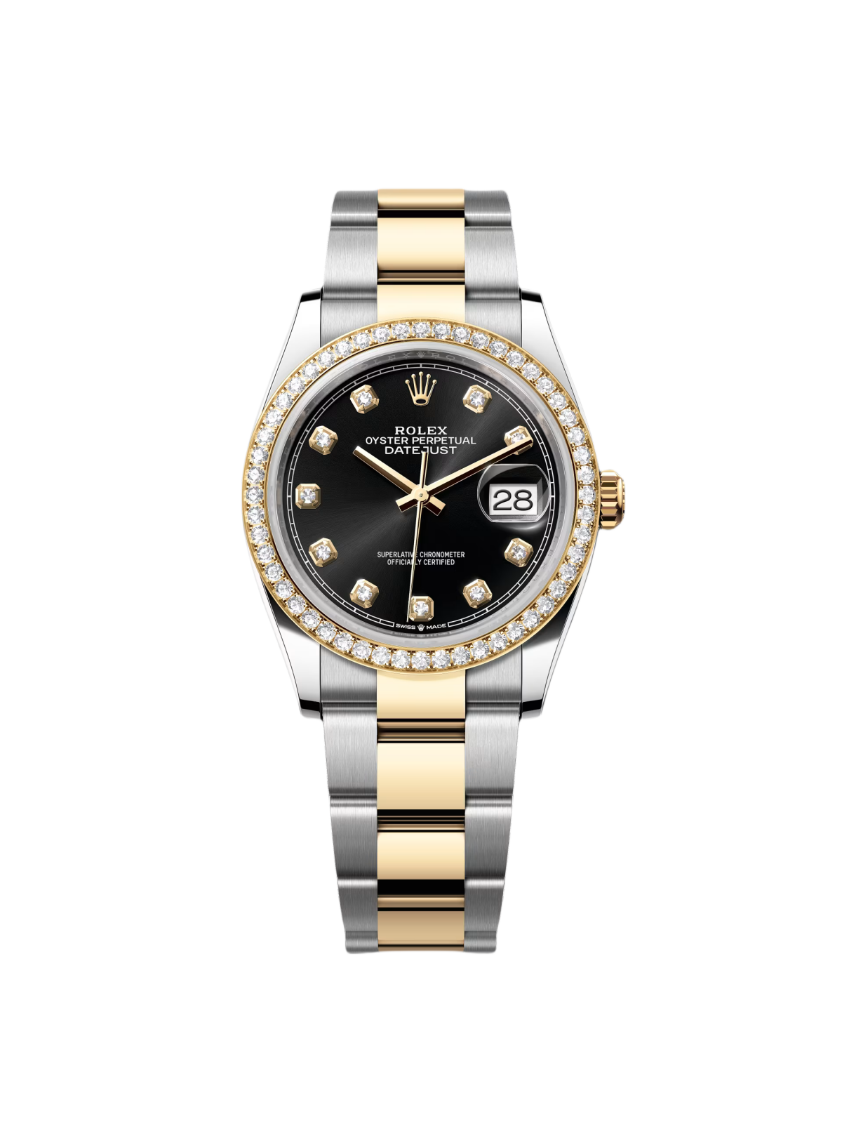 【Super Clone】RLX  Datejust 36mm 126283 Bright Black Dial Oyster Bracelet Watch