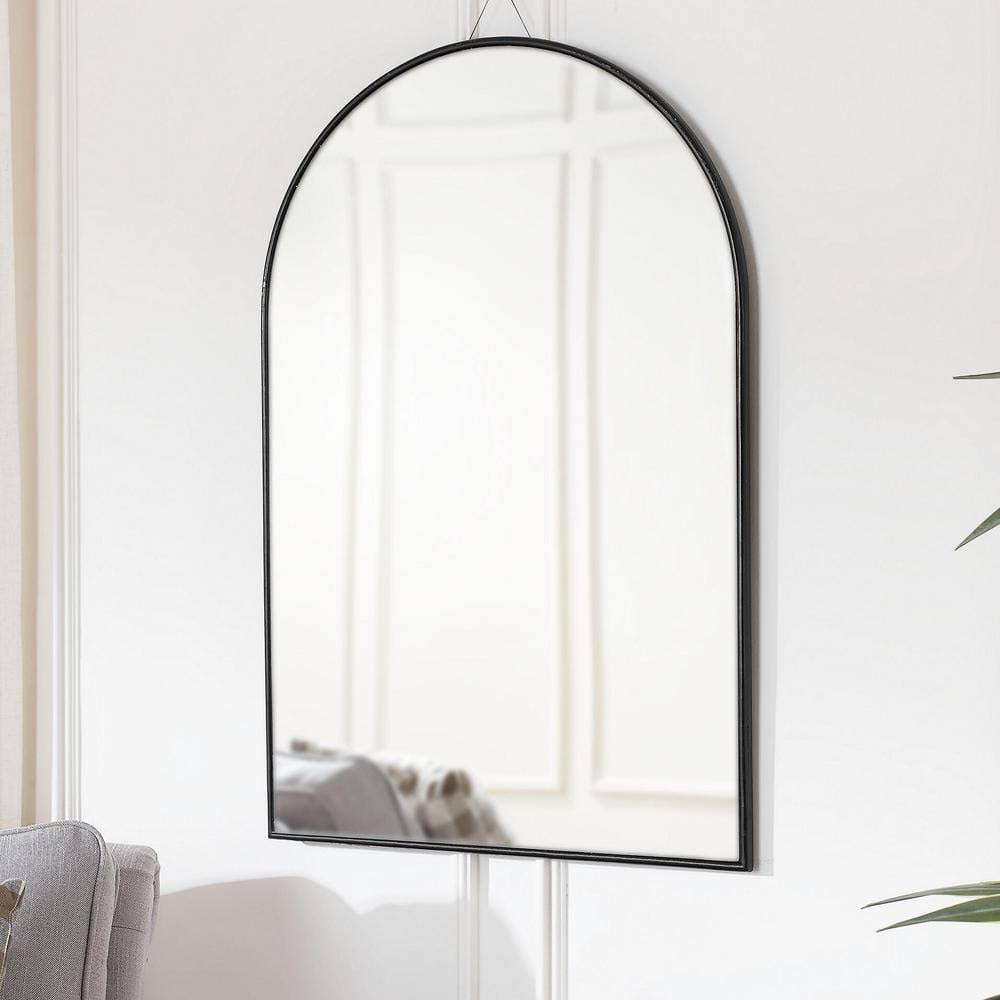 Home Decorators Collection H5MH255 Medium Arched Black Classic Accent Mirror (35 in. H x 24 in. W)