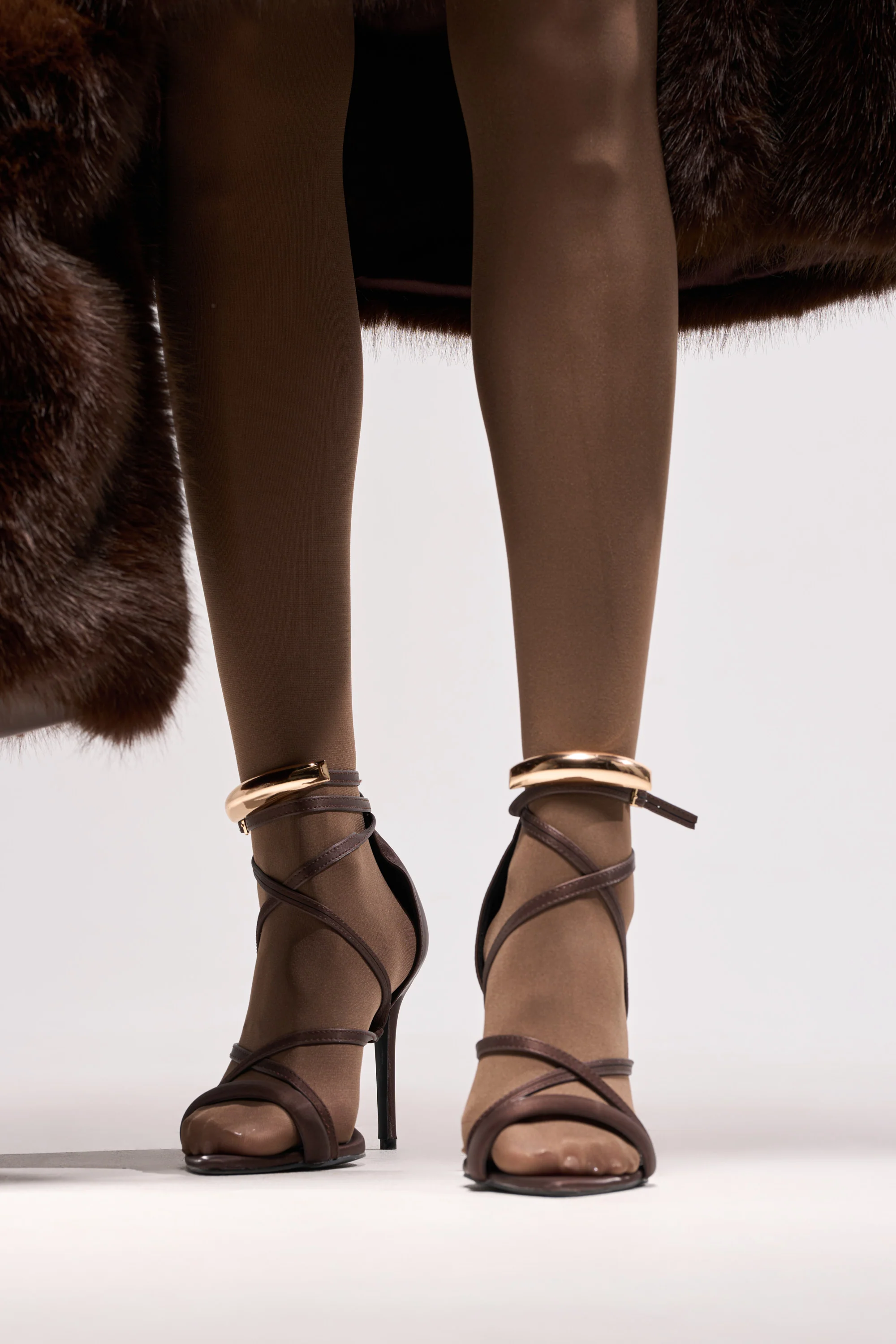 AZALEA WANG RADHA CHOCOLATE METAL EMBELLISHED SANDAL - Akira Store