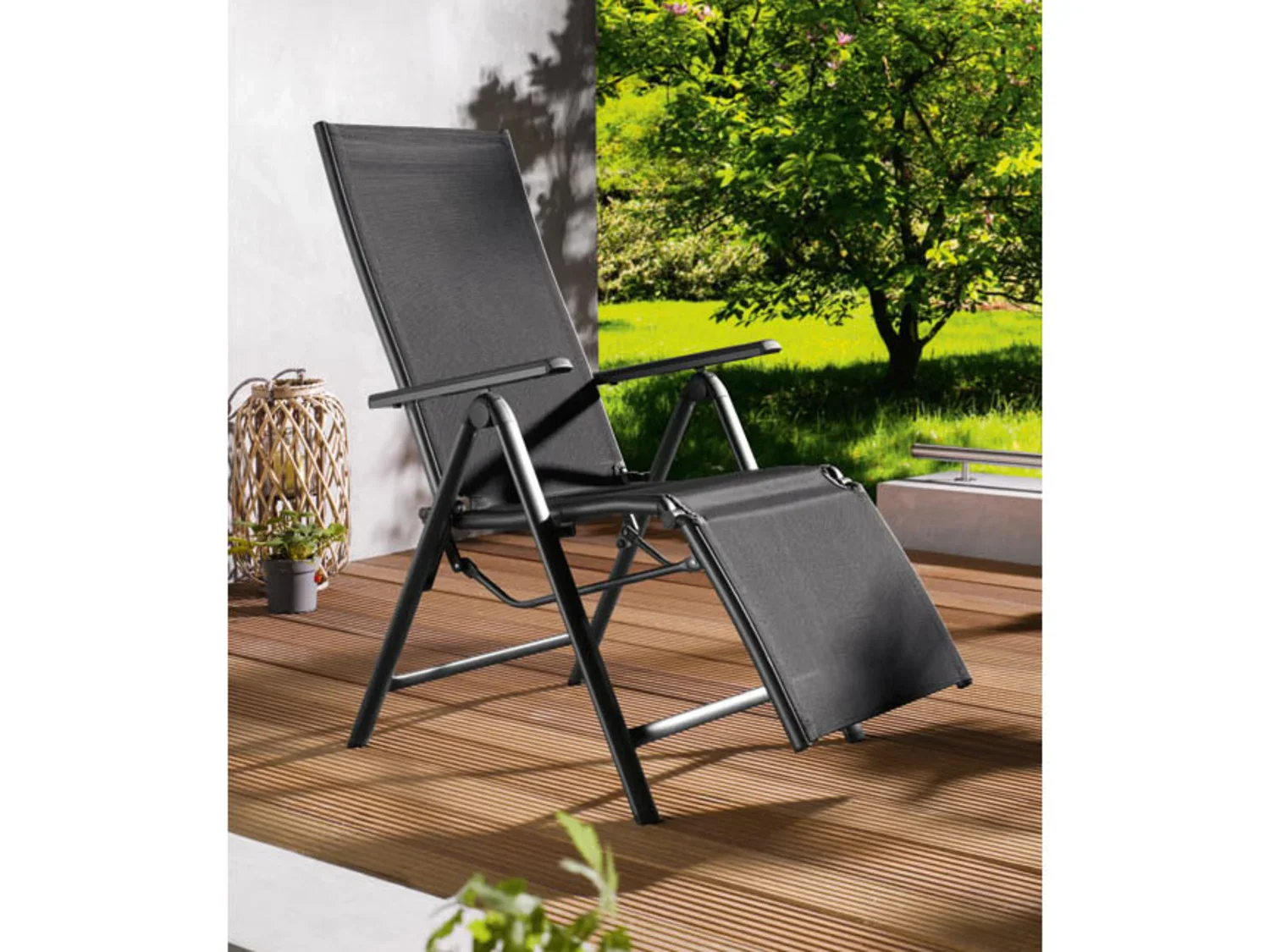 LIVARNO home Fauteuil en aluminium Houston, noir/anthracite