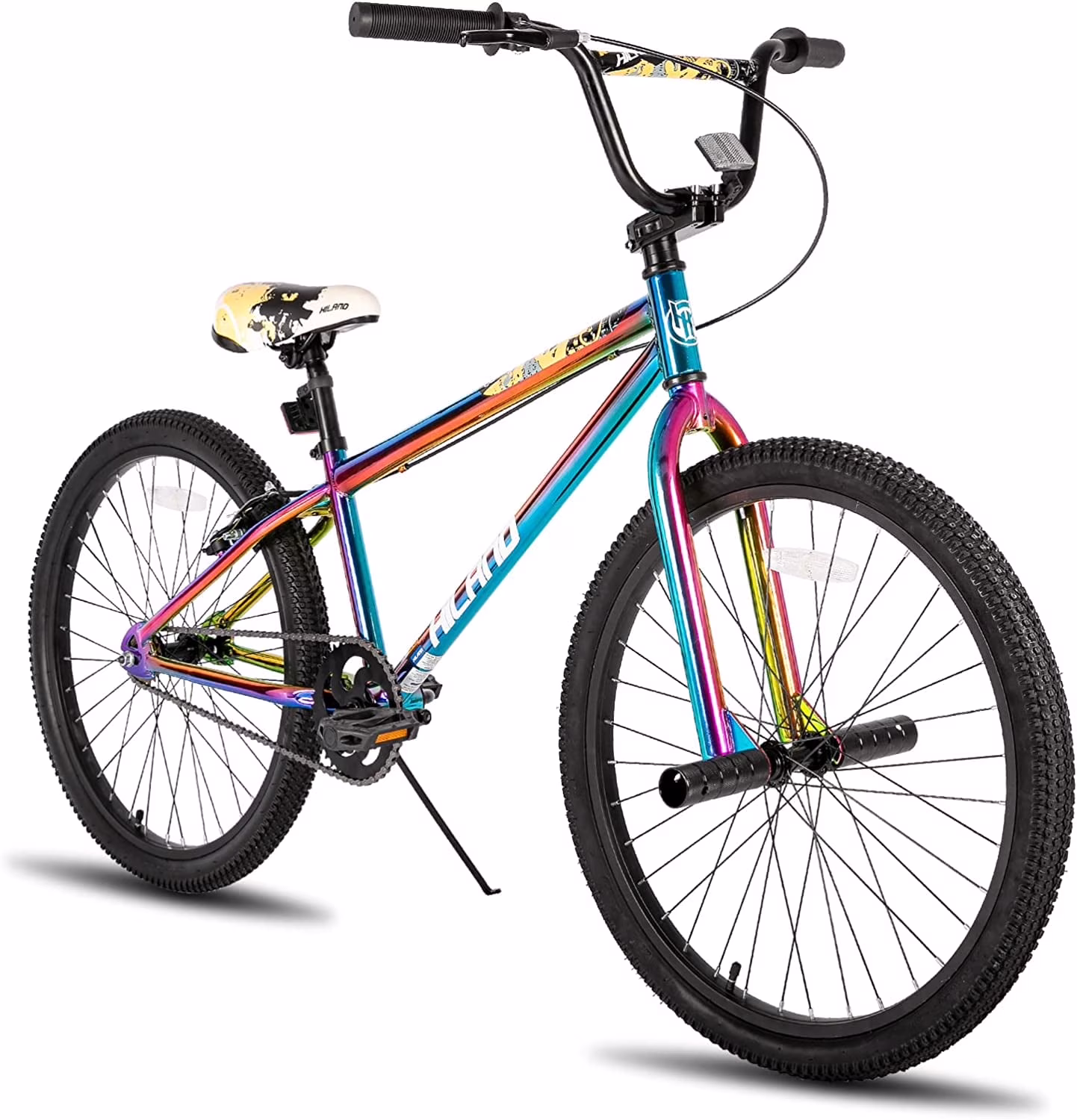 Hiland BMX BIKE 24 & 26 in, Beginner - Level to Advanced Riders with 2 Pegs for Adults, Multiple Colors
