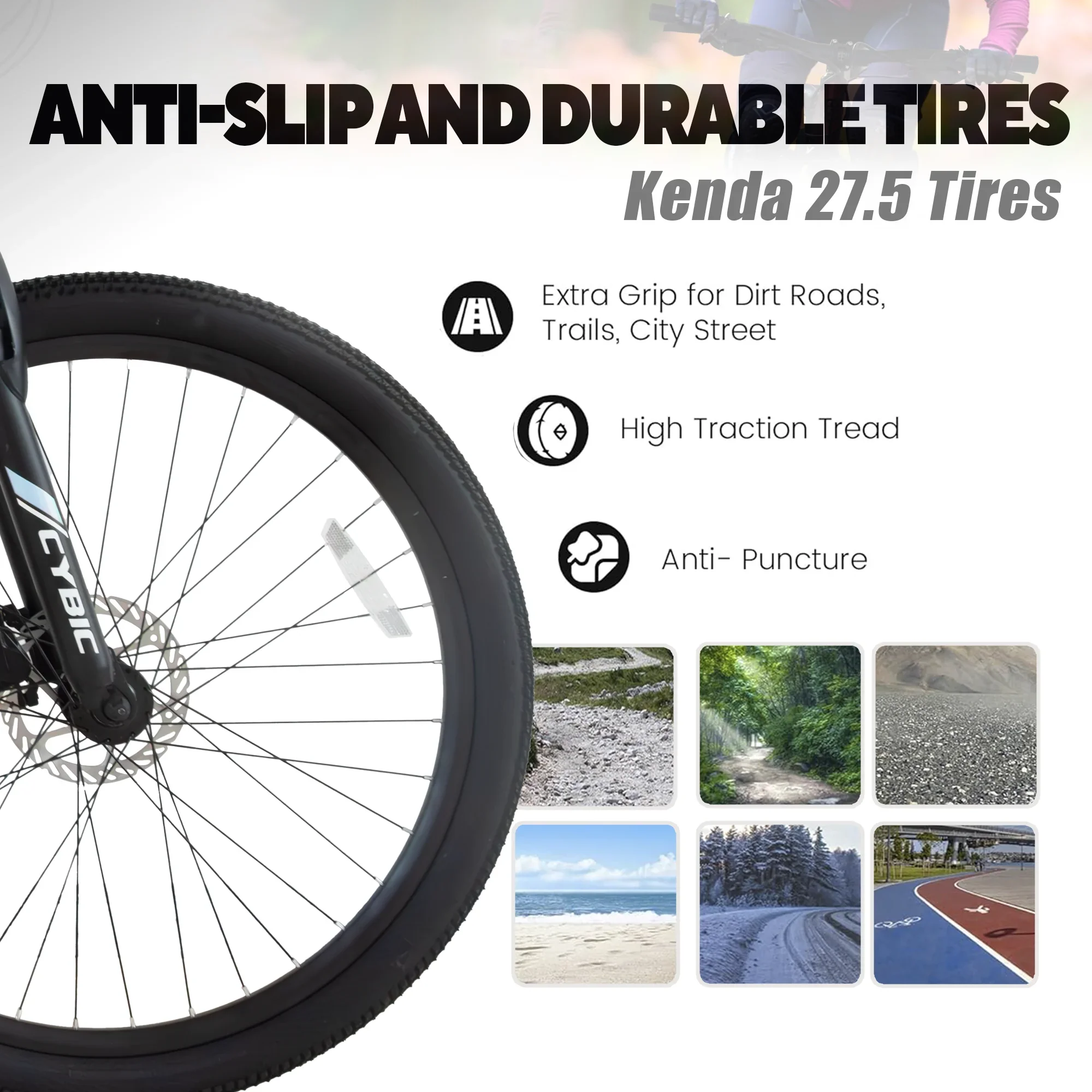 CYBIC 27.5 Mountain Bikes with Aluminum Alloy Frame Shimano 27 Speeds Bicycle,Disc Brake and Front Suspension Bikes,Grey Silver