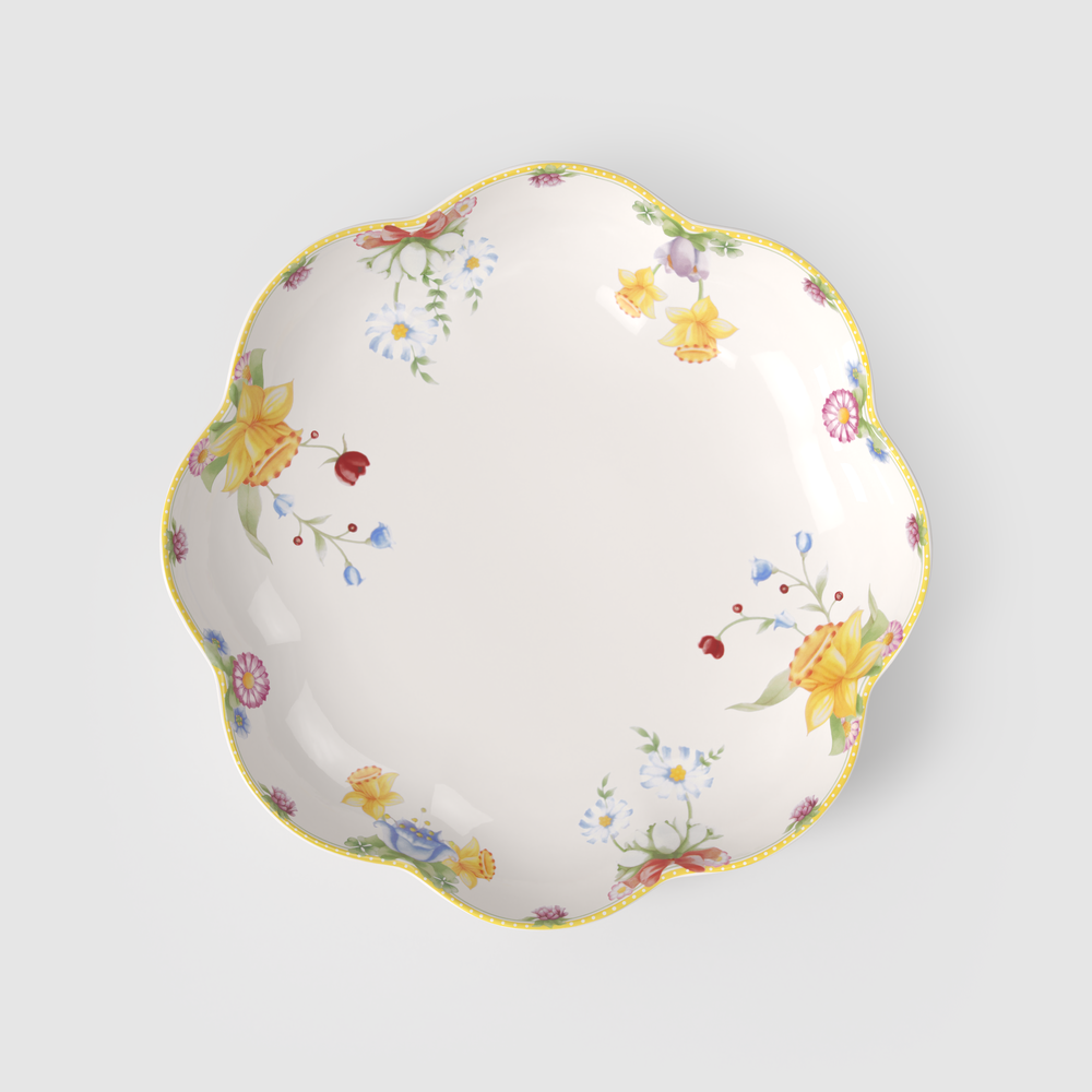 Spring Awakening Centerpiece bowl - Yellow, 25.4 oz, Premium Porcelain