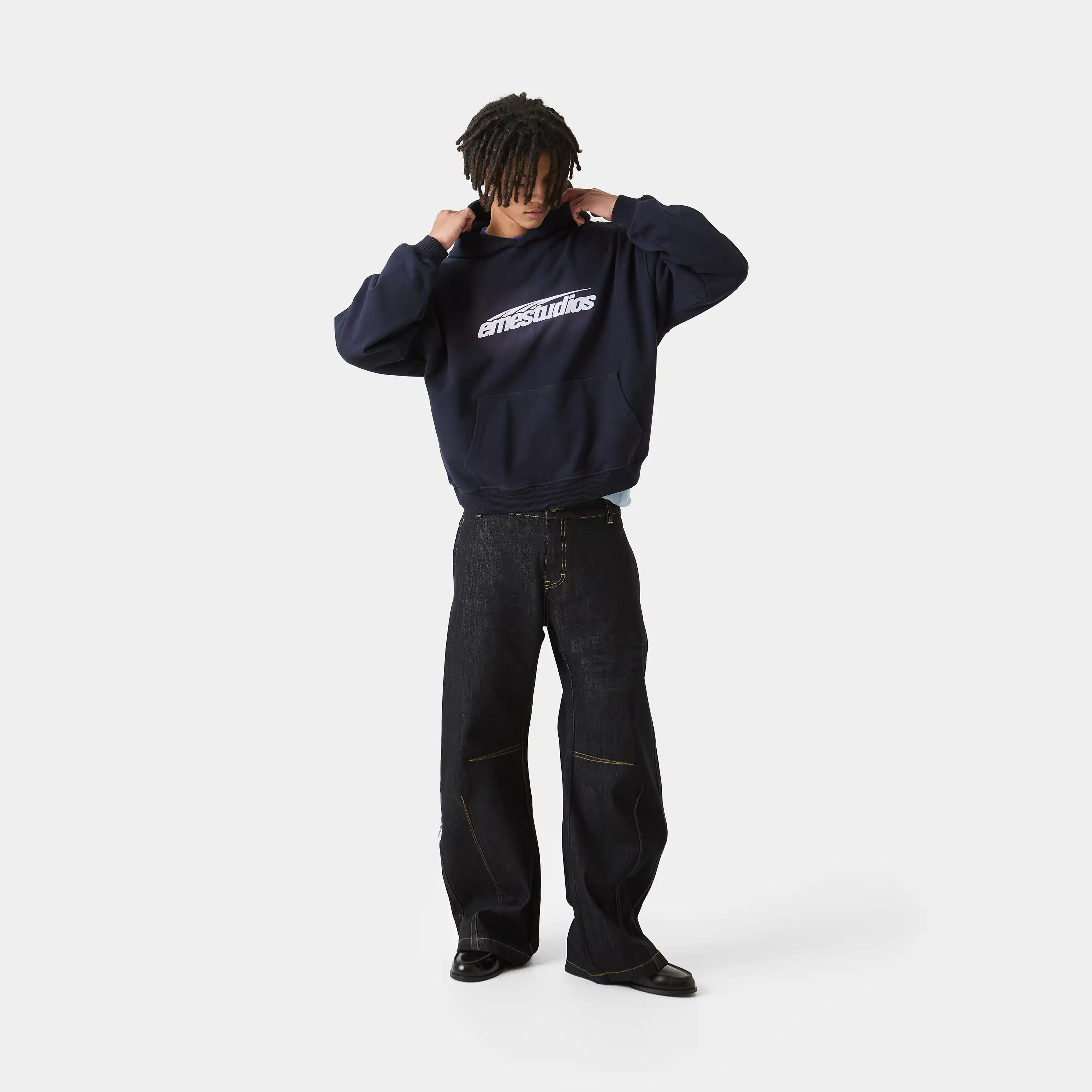 Inteal Navy Oversized Hoodie