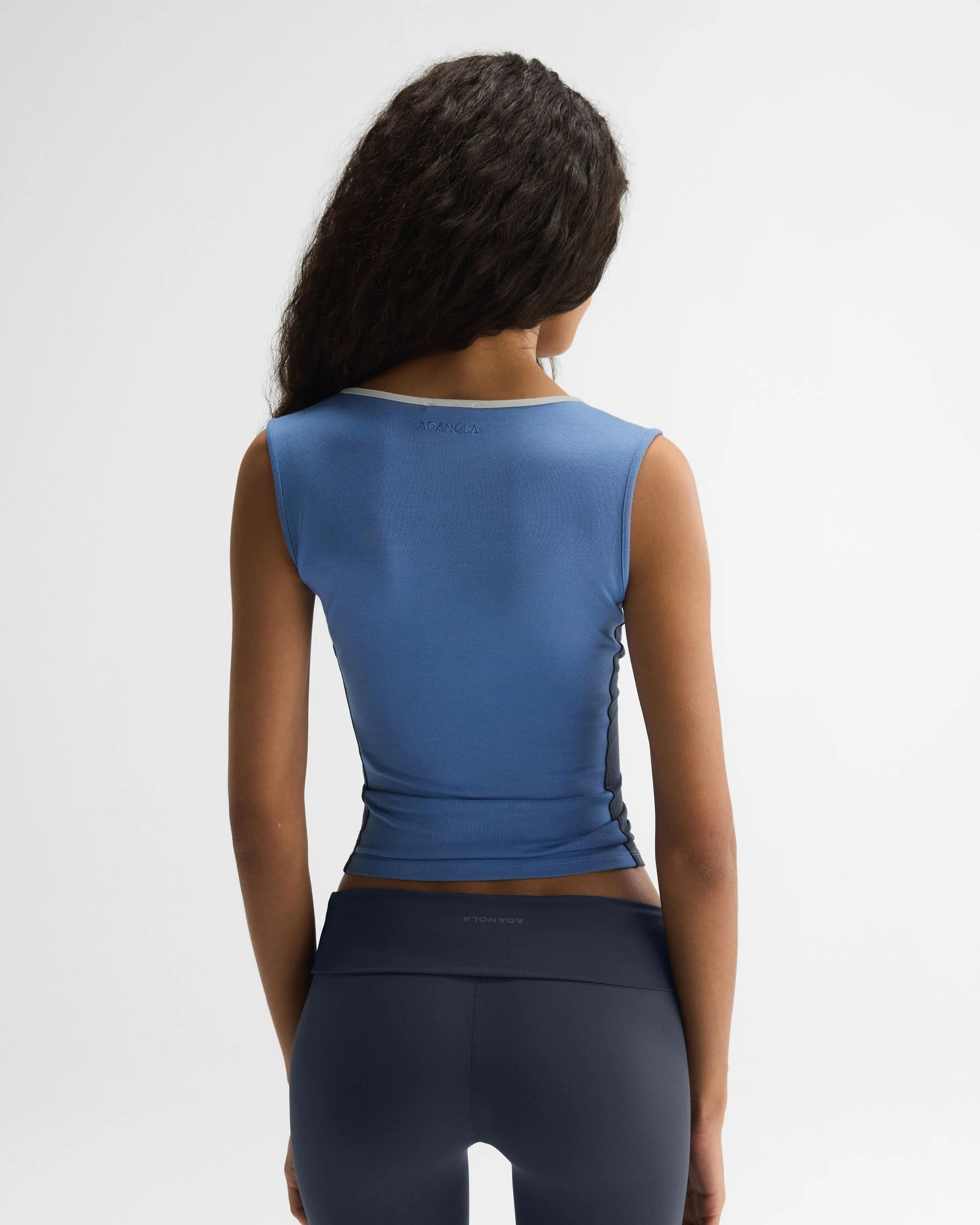 Modal Soft V-Neck Detail Top - Blossom Blue