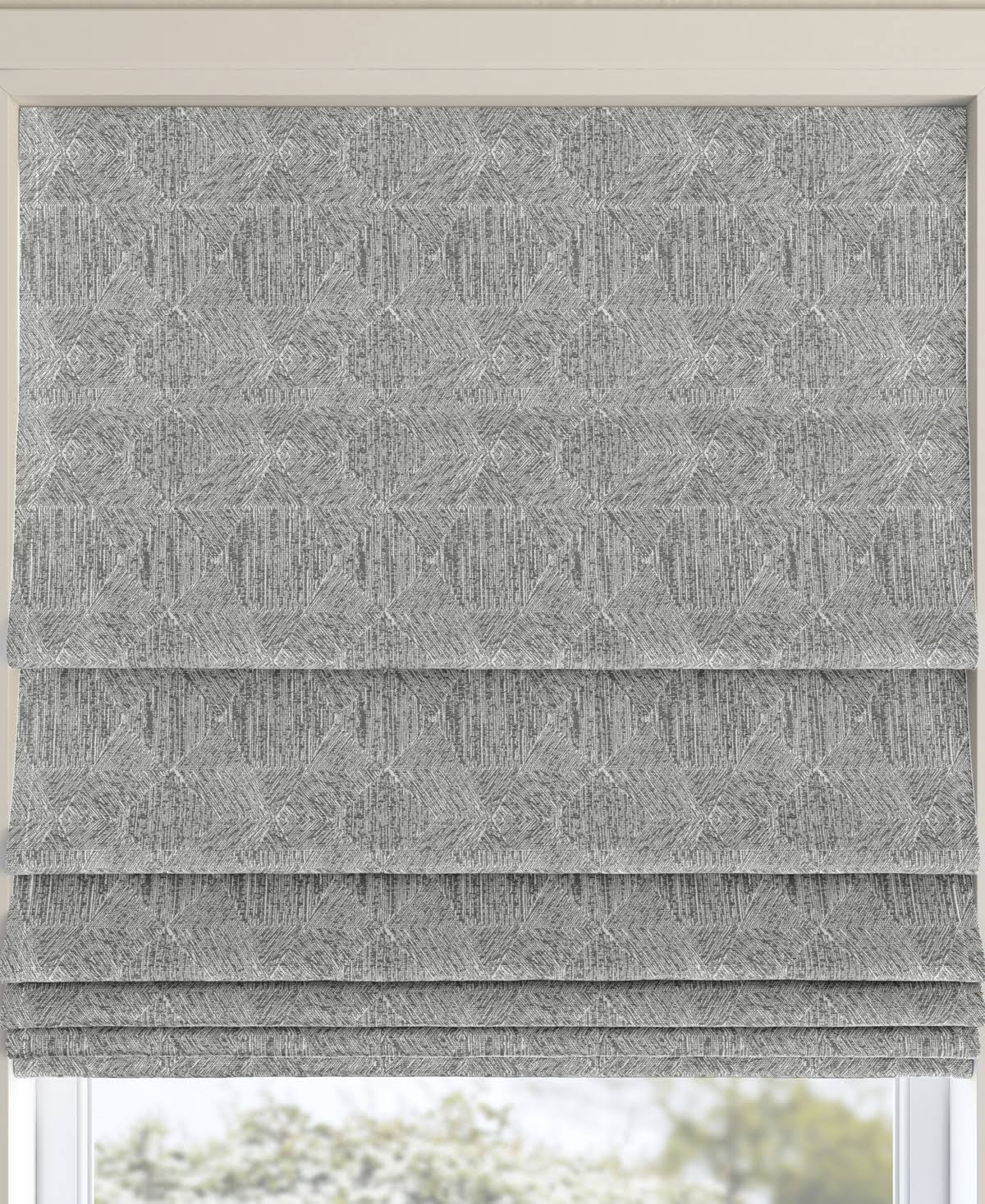 Sun Zero Talmage Tonal Geometric 100% Blackout Cordless Roman Shade, 64