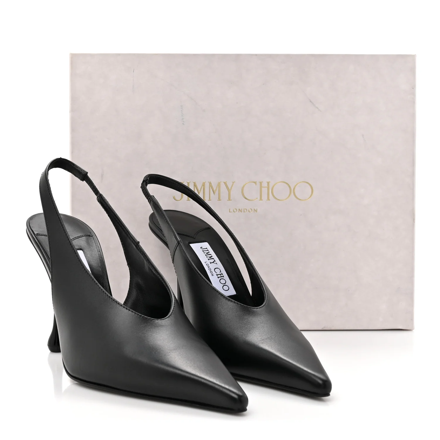 Calfskin Isa 95 Slingback Pumps 38.5 Black