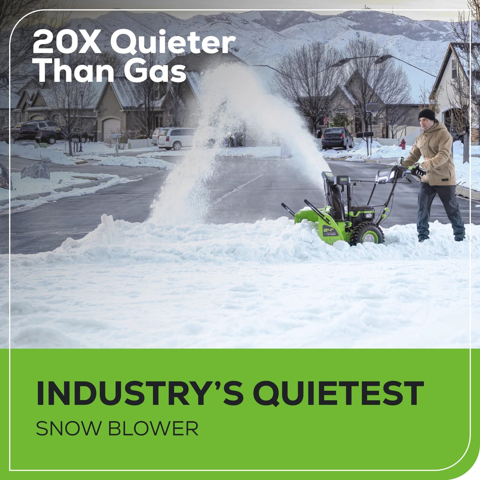 Greenworks Snow Blower 24 in 60V Two Stage Battery Powered Self Propelled Outdoor Equipment Image 7