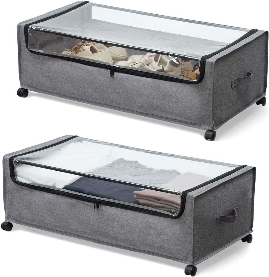 Under Bed Storage with Wheels High Size for Shoe Clothing Storage