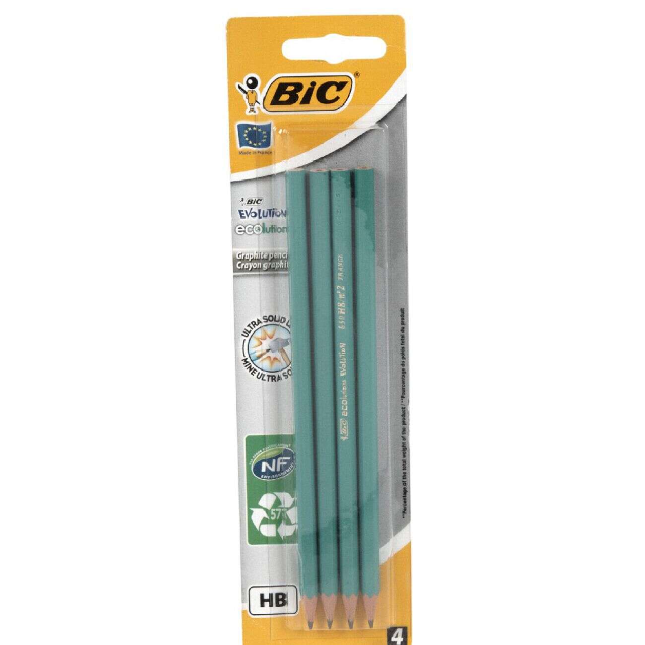 Crayon graphite x4 HB hexagonal