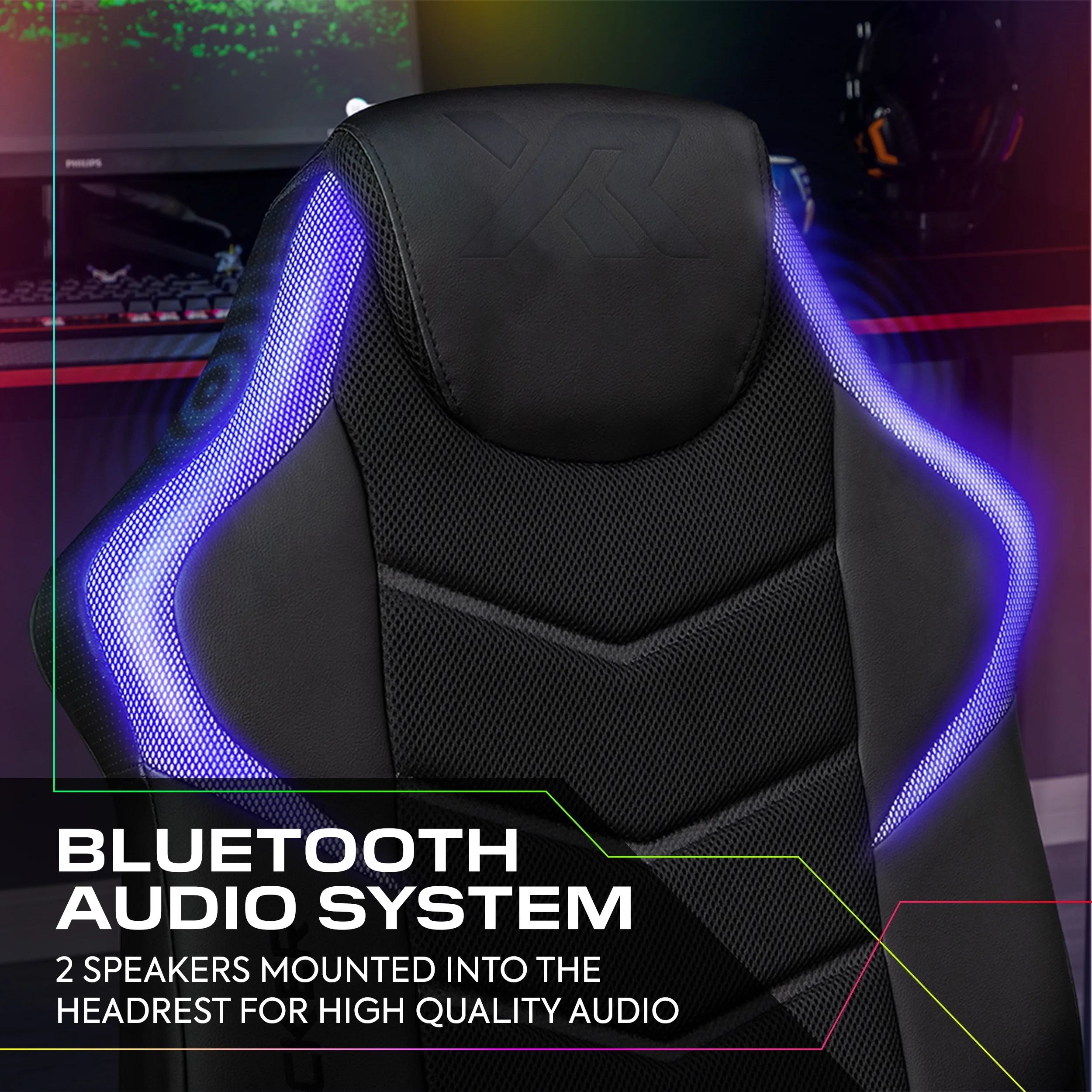 X Rocker Nemesis RGB Pedestal Gaming Chair, Black