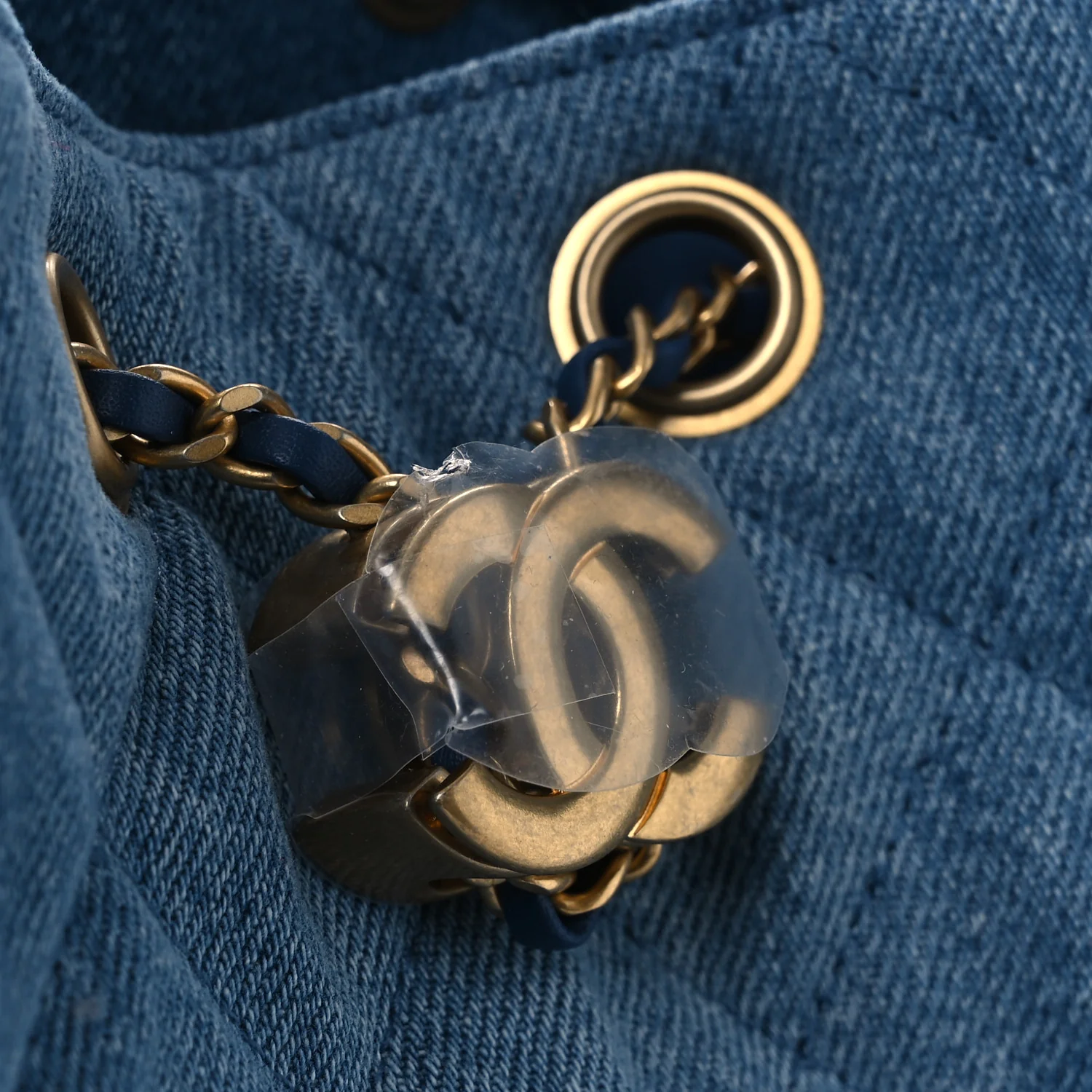 Washed Denim Quilted Small Chanel 25 Handbag Blue