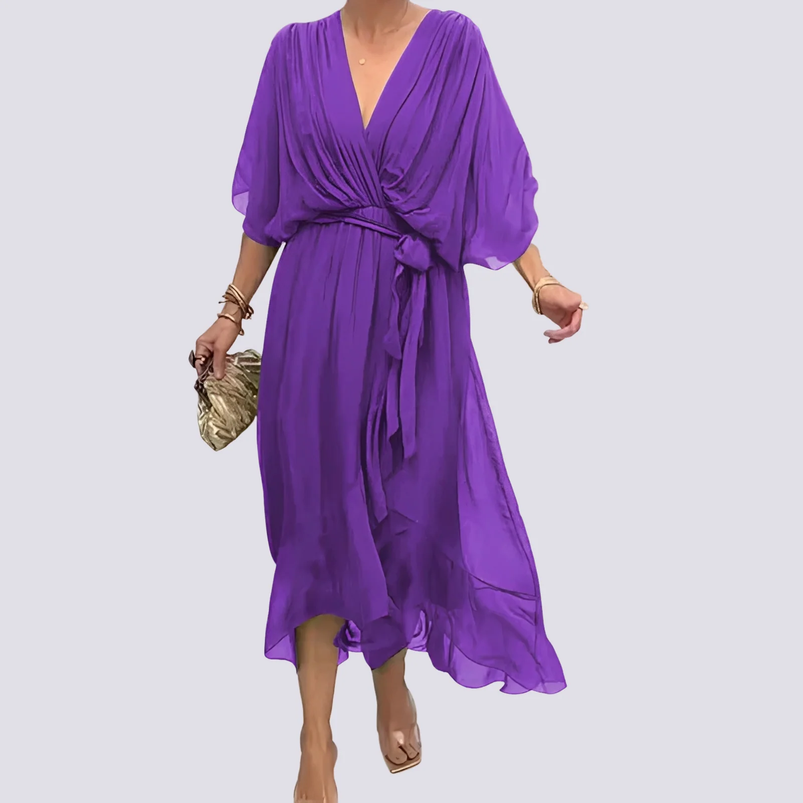 Jane - Robe Irrégulière avec Col en V