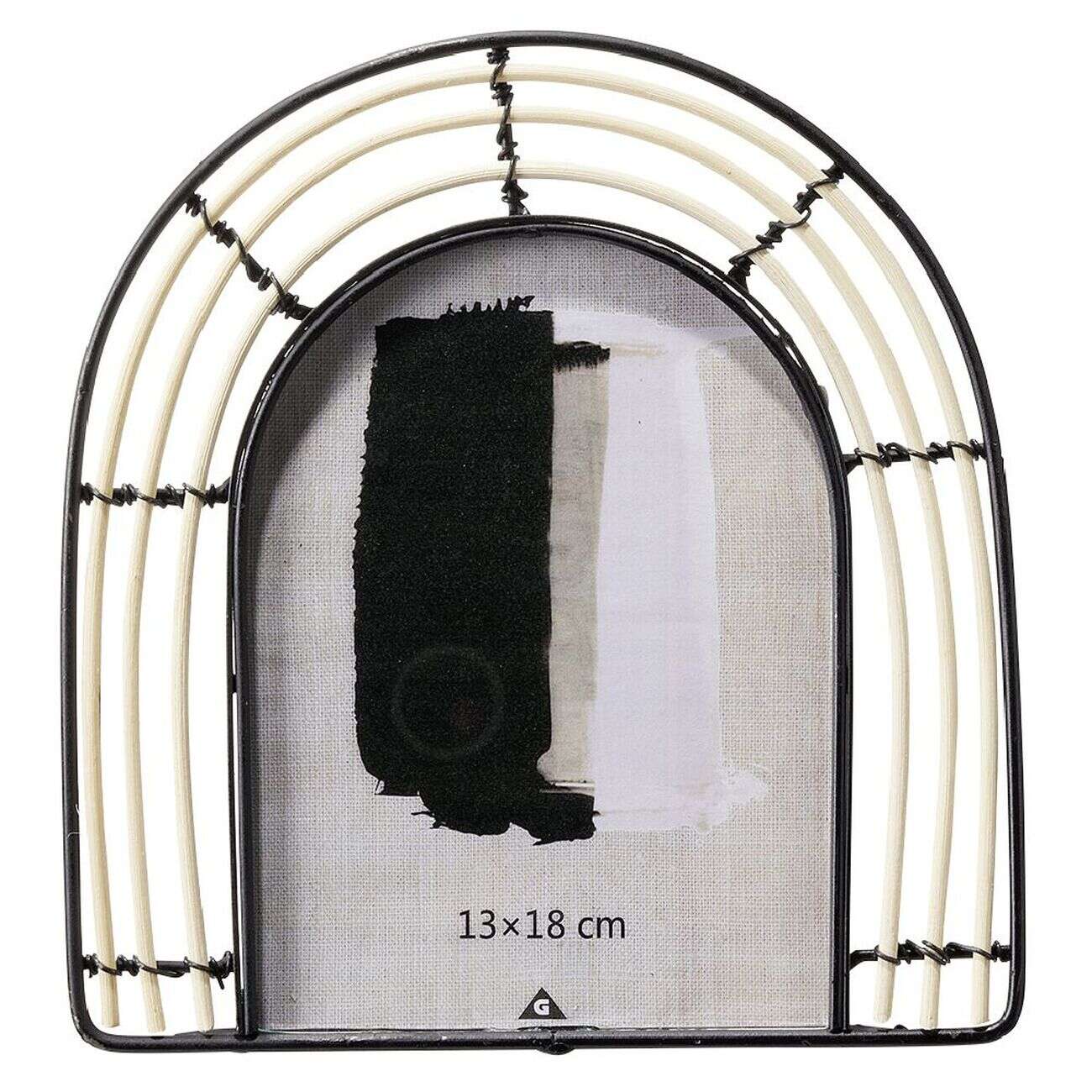 Cadre rotin marron 22x21cm