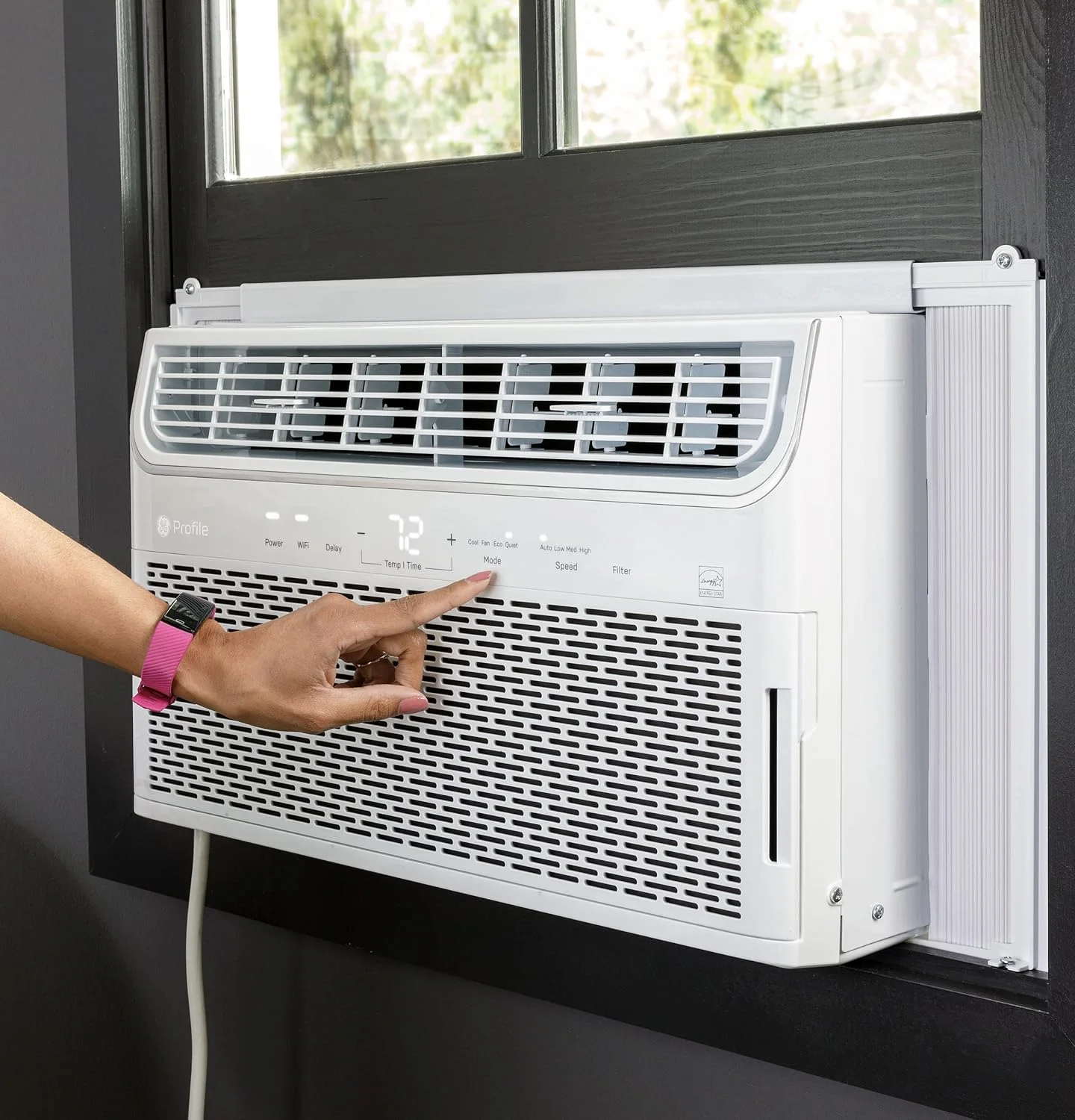 GE 12, 000 BTU 110V Smart Window - Mounted Air Conditioner with Wi - Fi