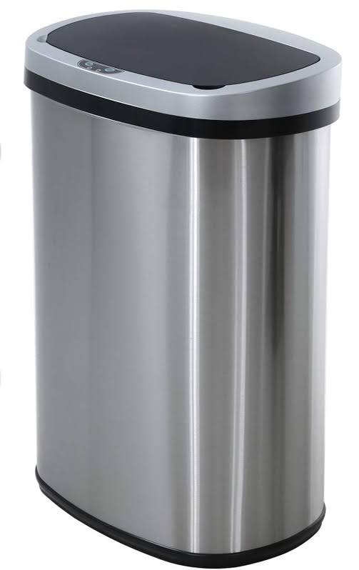 HCB Trash Can Automatic Waste Bin Mute Metal Garbage Can with Lid Stainless Steel 13 Gallon 50 Liter for Kitchen | Office | Bedroom | Bathroom | Livin