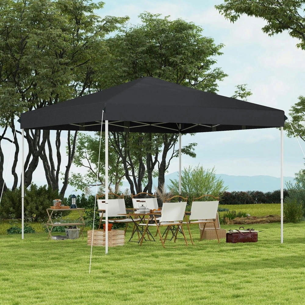GVN Backyard Garden Canopy, Camping Canopy Screen Tent,13' x 13' Pop Up Canopy Tent with Height Adjustable, Carry Bag, Gray