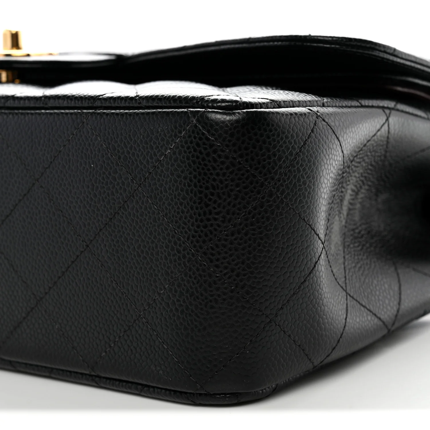 Caviar Quilted Jumbo Double Flap Black