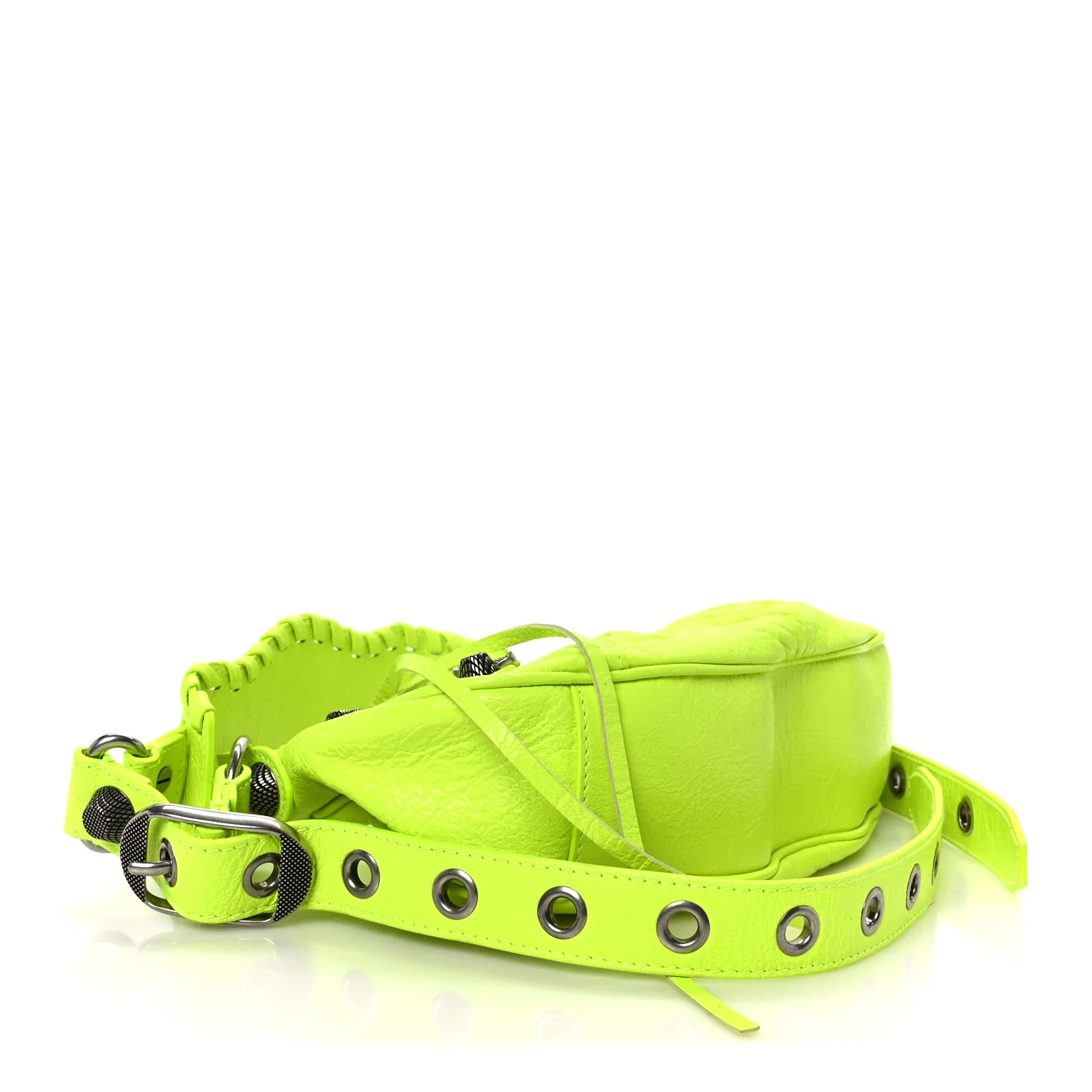 Agneau Arena Le Cagole Shoulder Bag XS Fluo Yellow