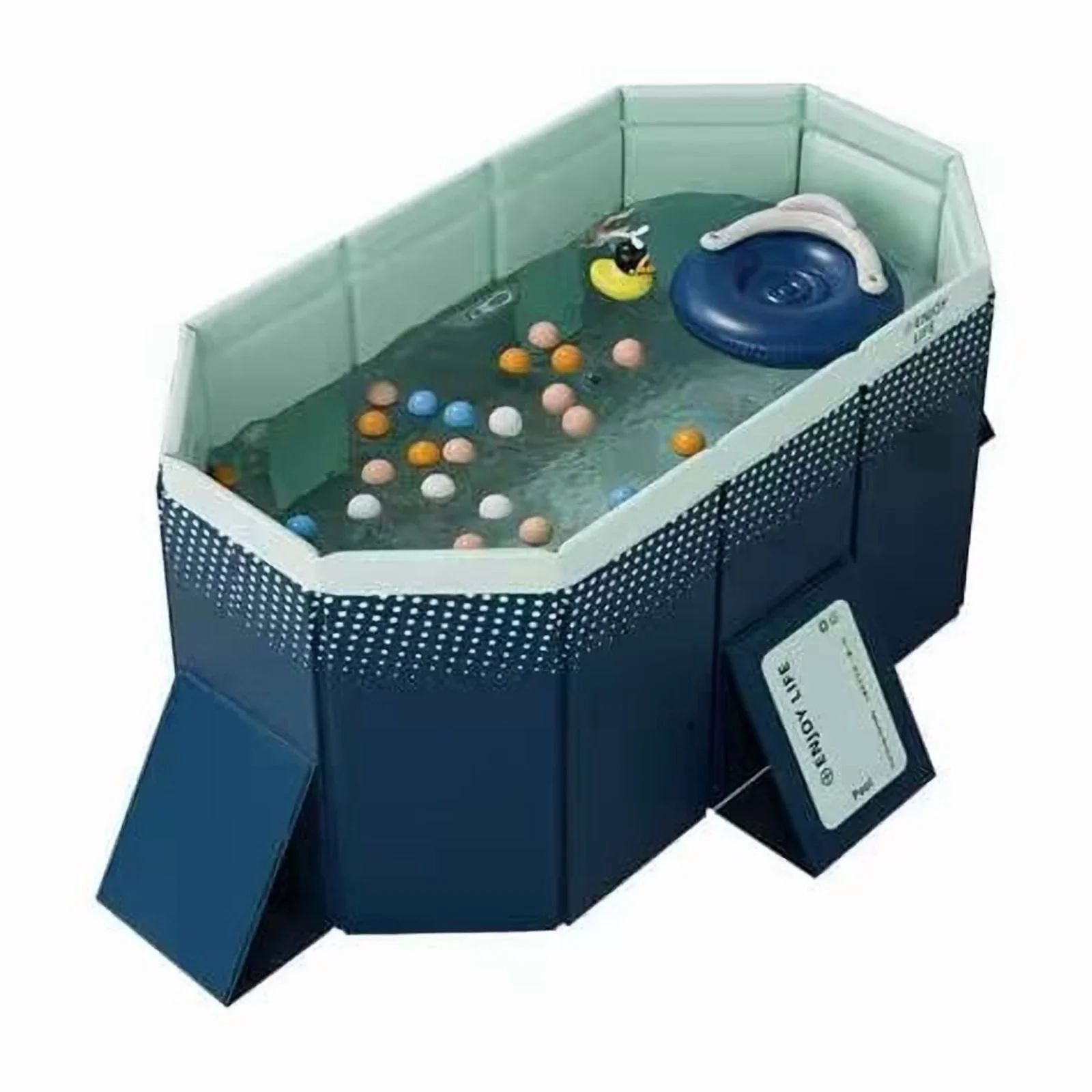 Witaxima 1.6 PVC Inflatable Folding Swimming Pool, 65.35in x 42.13in x 17.72in, Portable & Durable Blue Outdoor Pool for Garden/Yard, Easy Setup & Storage