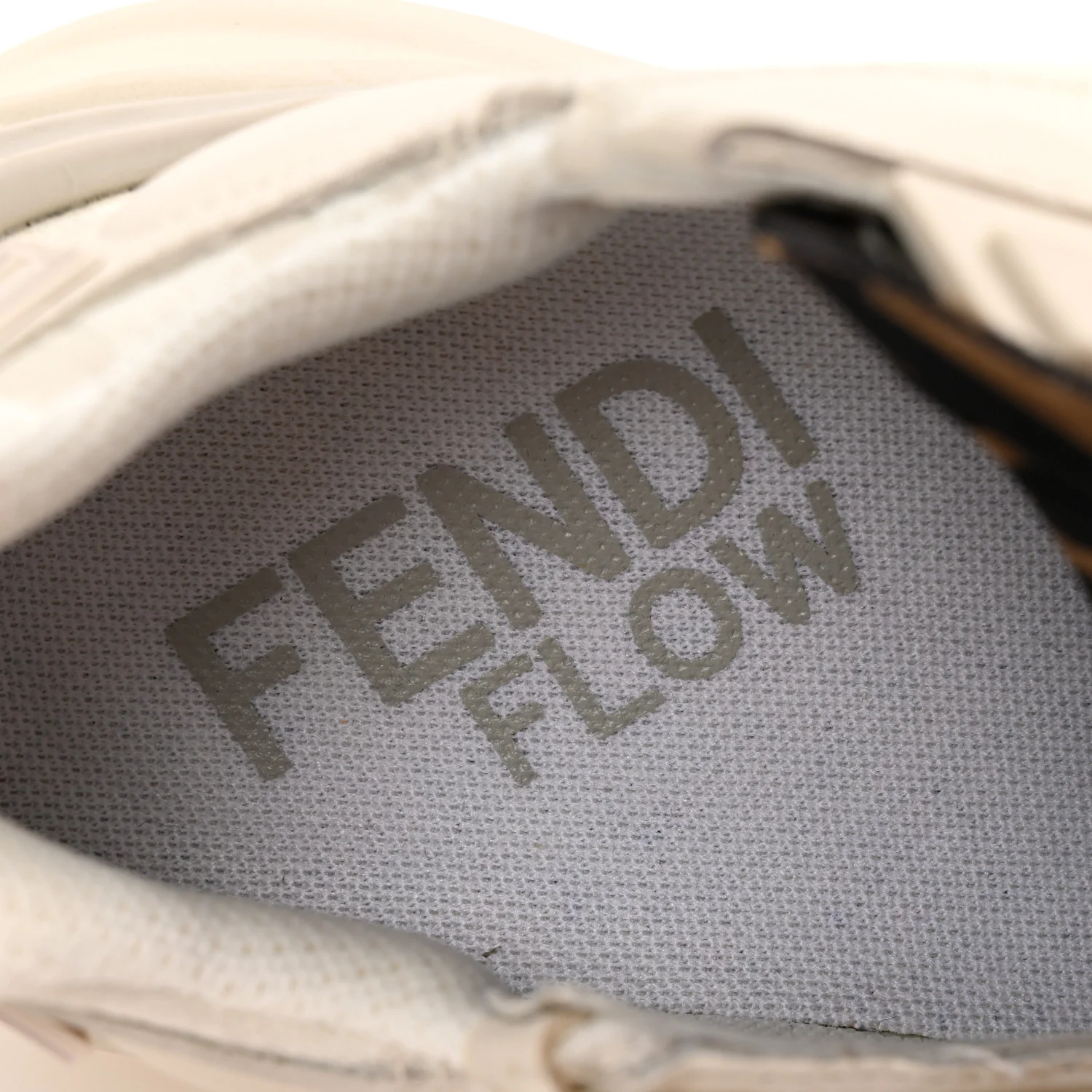 Calfskin Fabric FF Fendi Flow Low Top Sneakers 36 White