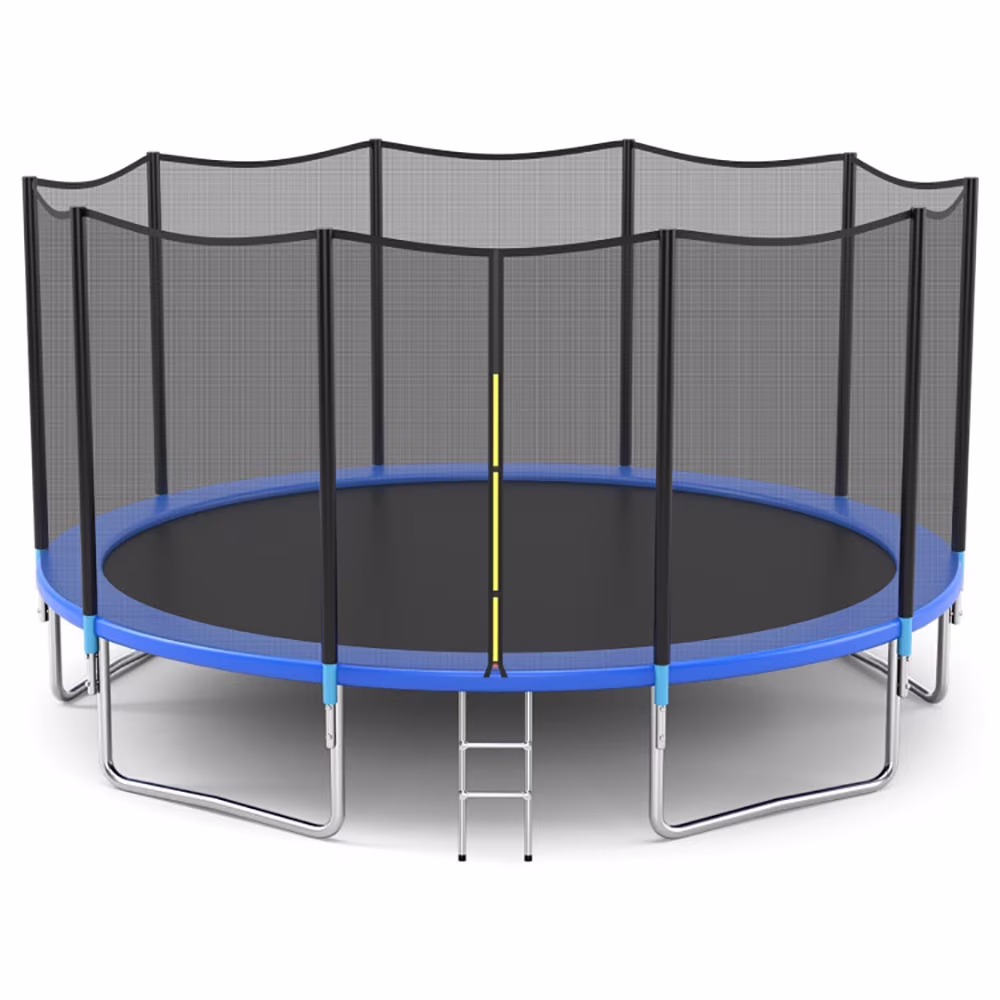 Spaco 8/10/12/14/15/16 Feet Outdoor Trampoline Bounce Combo with Safety Closure Net Ladder-14 ft, Trampoline Outdoor, Great Mini Trampoline for Indoor/Garden Workout