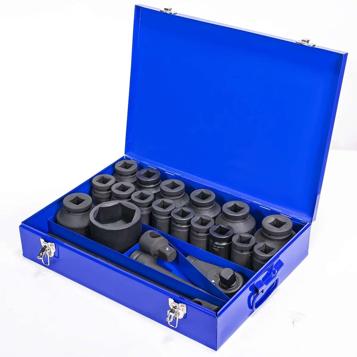 Stark USA 1 Drive 21PC Deep Impact Jumbo Socket Set, 6 Point MM, 27mm - 80mm, CrMo Steel
