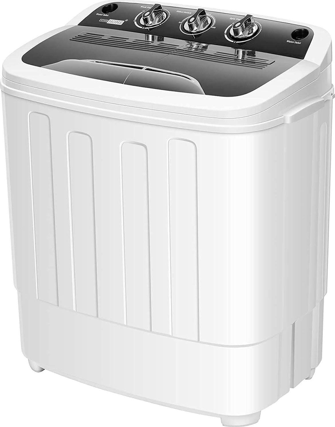 VIVOHOME Portable Twin Tub Mini Laundry Washer and Spin Dryer Combo Washing Machine with Drain Hose 13.5lbs