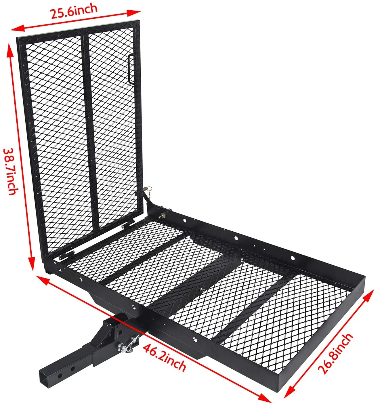 Hitch Mounted Cargo Carrier Mobility Scooter and Wheelchair Carrier Rack with Loading Ramp Luggage Basket Disability Medical Lift Rack - Image 10
