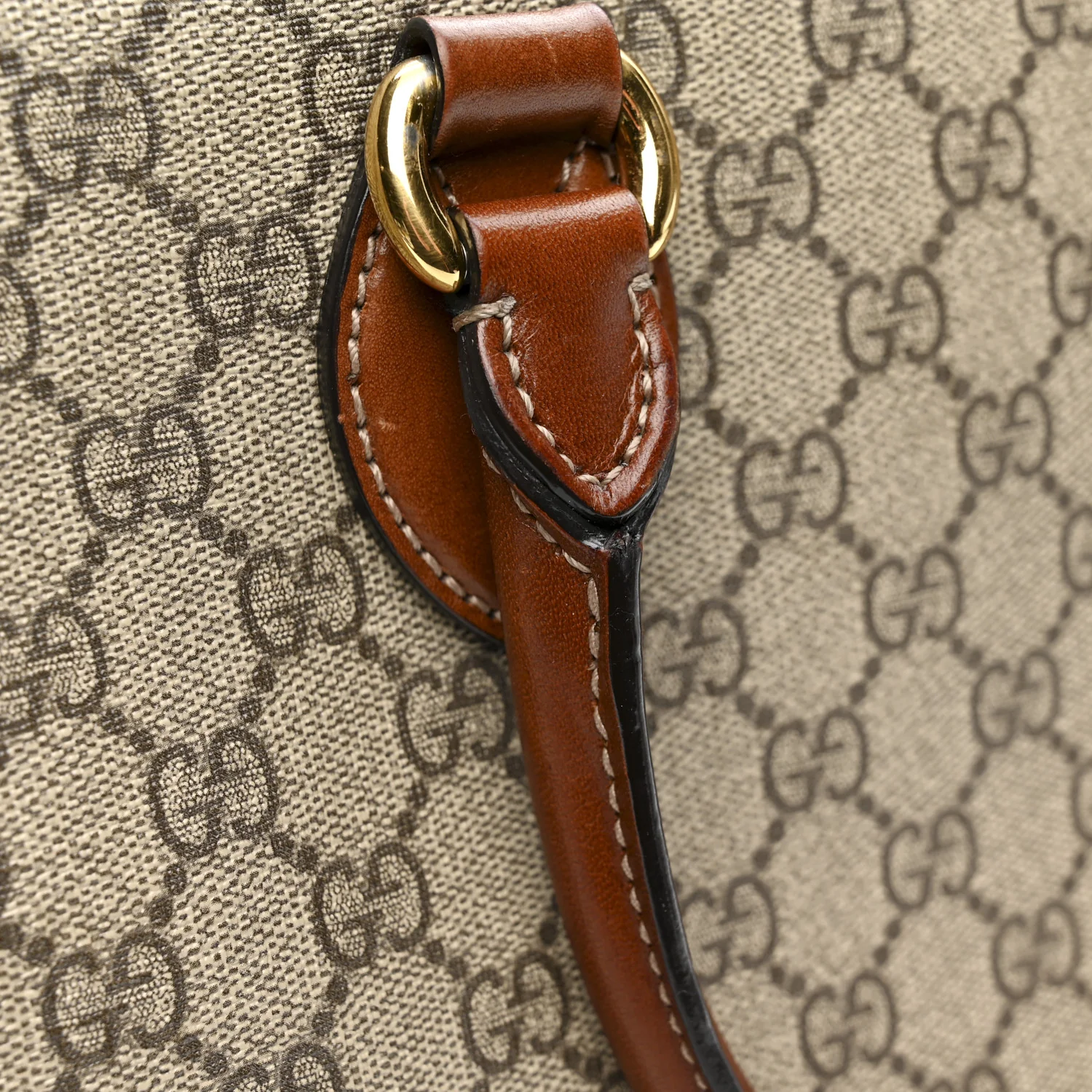 GG Supreme Monogram Small Zip Top Tote Beige Tuscany