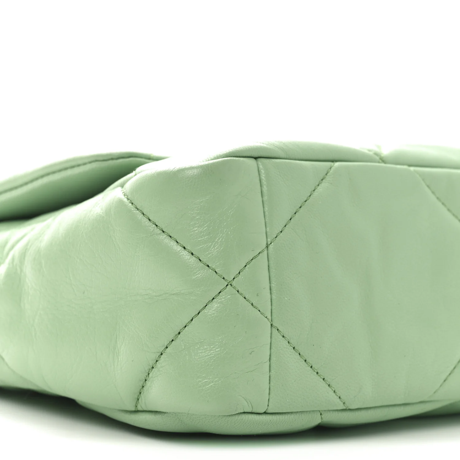 Goatskin Quilted Medium Chanel 19 Flap Light Green