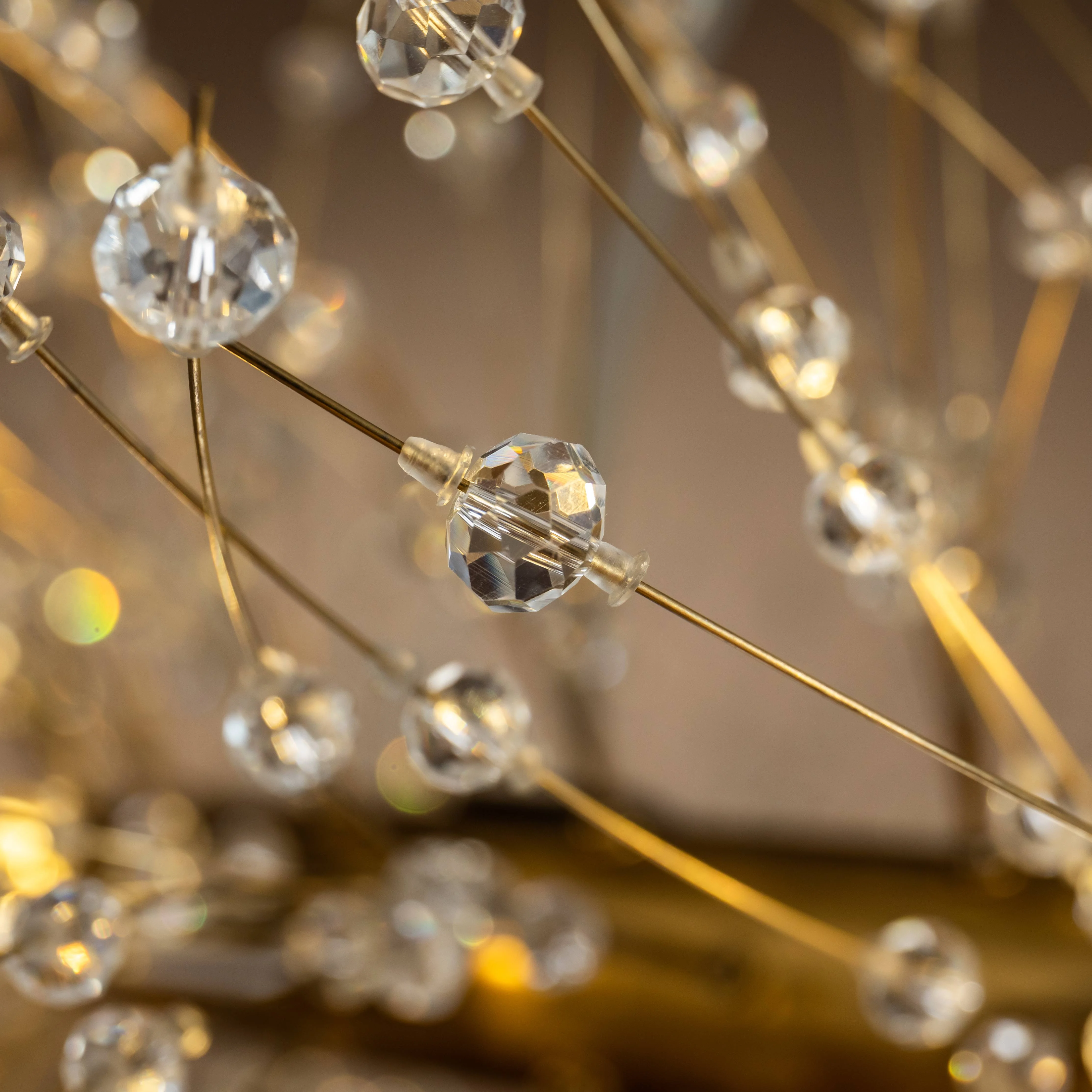 12-Lights Antique Brass Wagon Wheel Modern Crystal Firework Chandelier Glam Round Pendant Light Fixture for Dining Room or Living Room