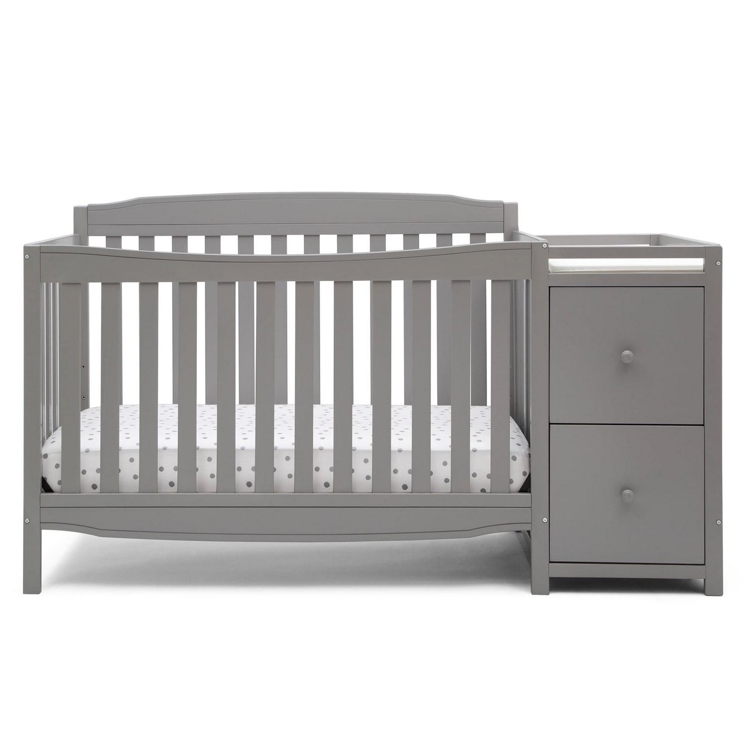 Delta Children Mason 6 - in - 1 Convertible Crib and Changer. Gray