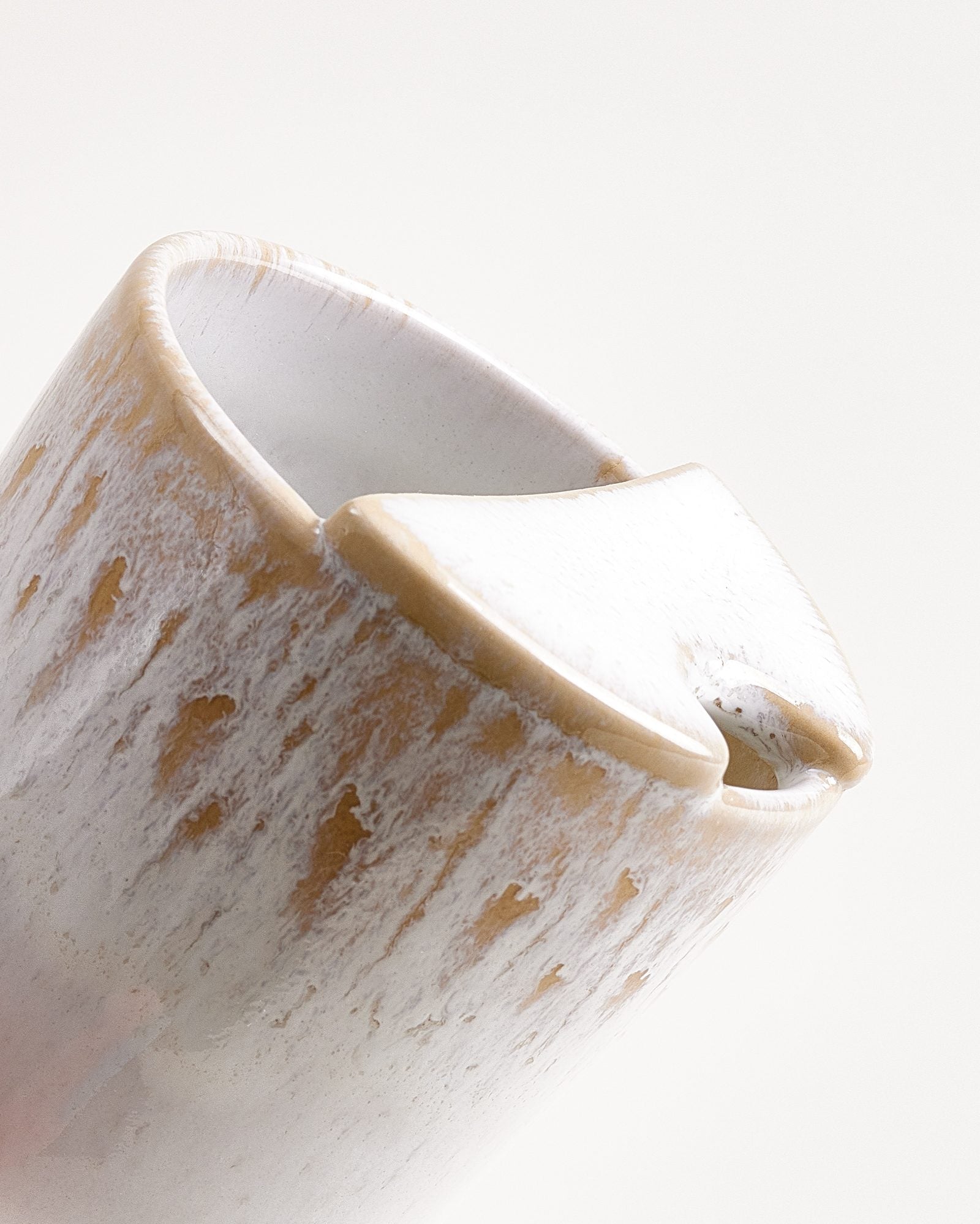 SMALL TO-GO CUP, SAND AND WHITE, SET OF 2