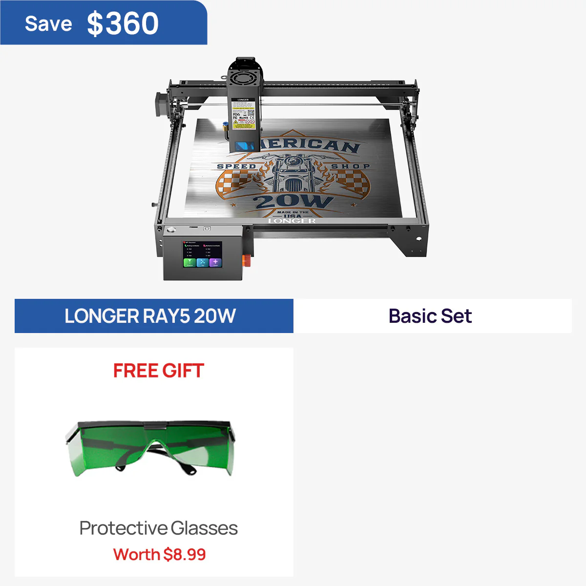 Graveur laser RAY5 10W/20W plus long