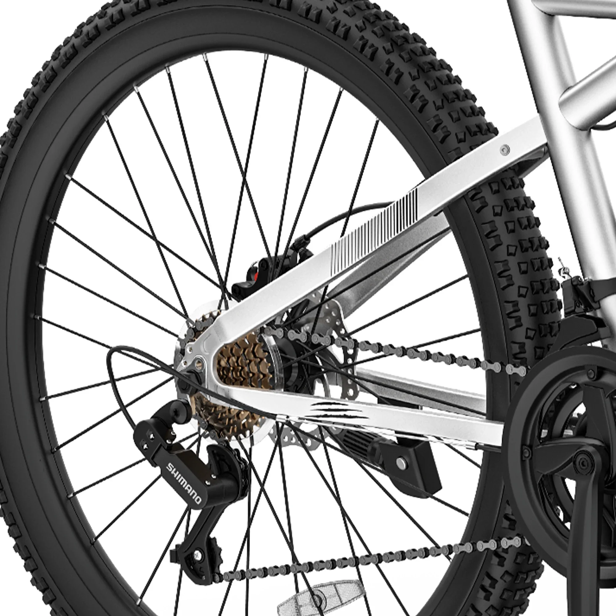 ModFusion 26-Inch Aluminum Alloy Mountain Bike, 21-Speed, Disc Brakes, Black with Brown Tires, 85% Assembled