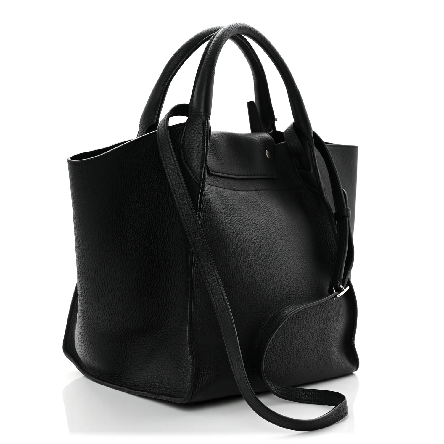 Supple Grained Calfskin Small Big Bag Black