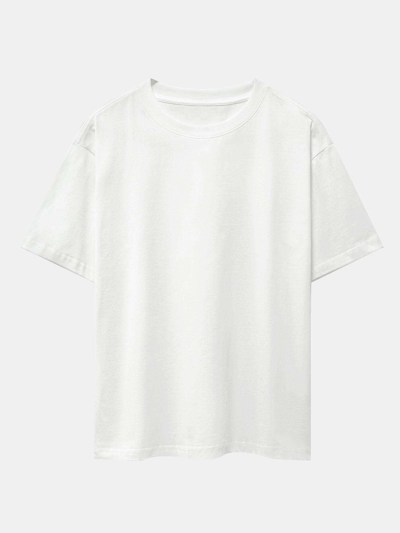T-shirt basique épais à épaules tombantes et coupe oversize
