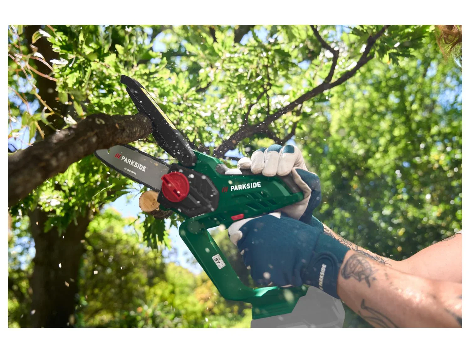 PARKSIDE Mini-trononneuse sans fil + chargeur + batterie, 20 V