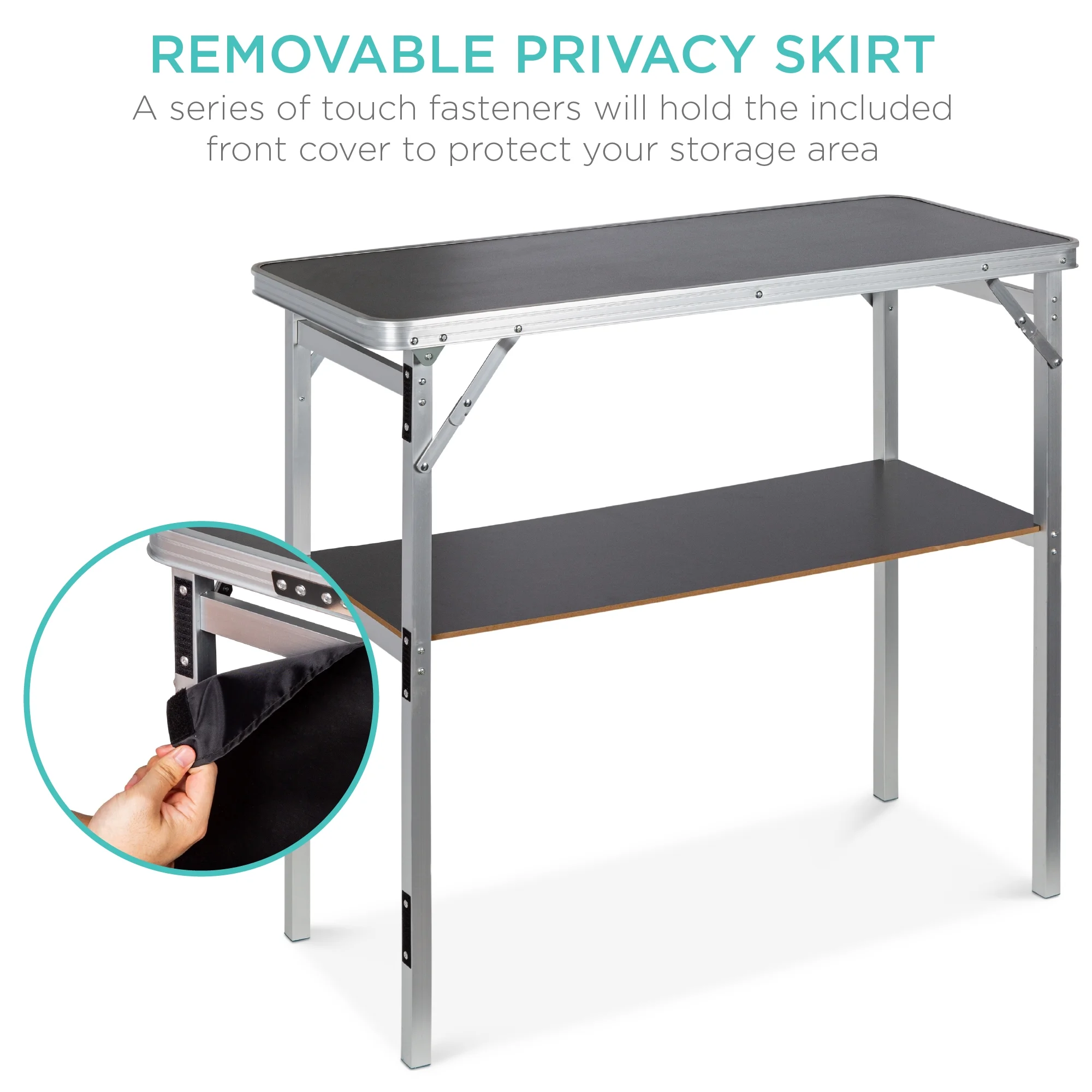 Portable Pop-Up Bar Table for Indoor/Outdoor, Party, Picnic w/ Carrying Case, Removable Skirt - Image 5