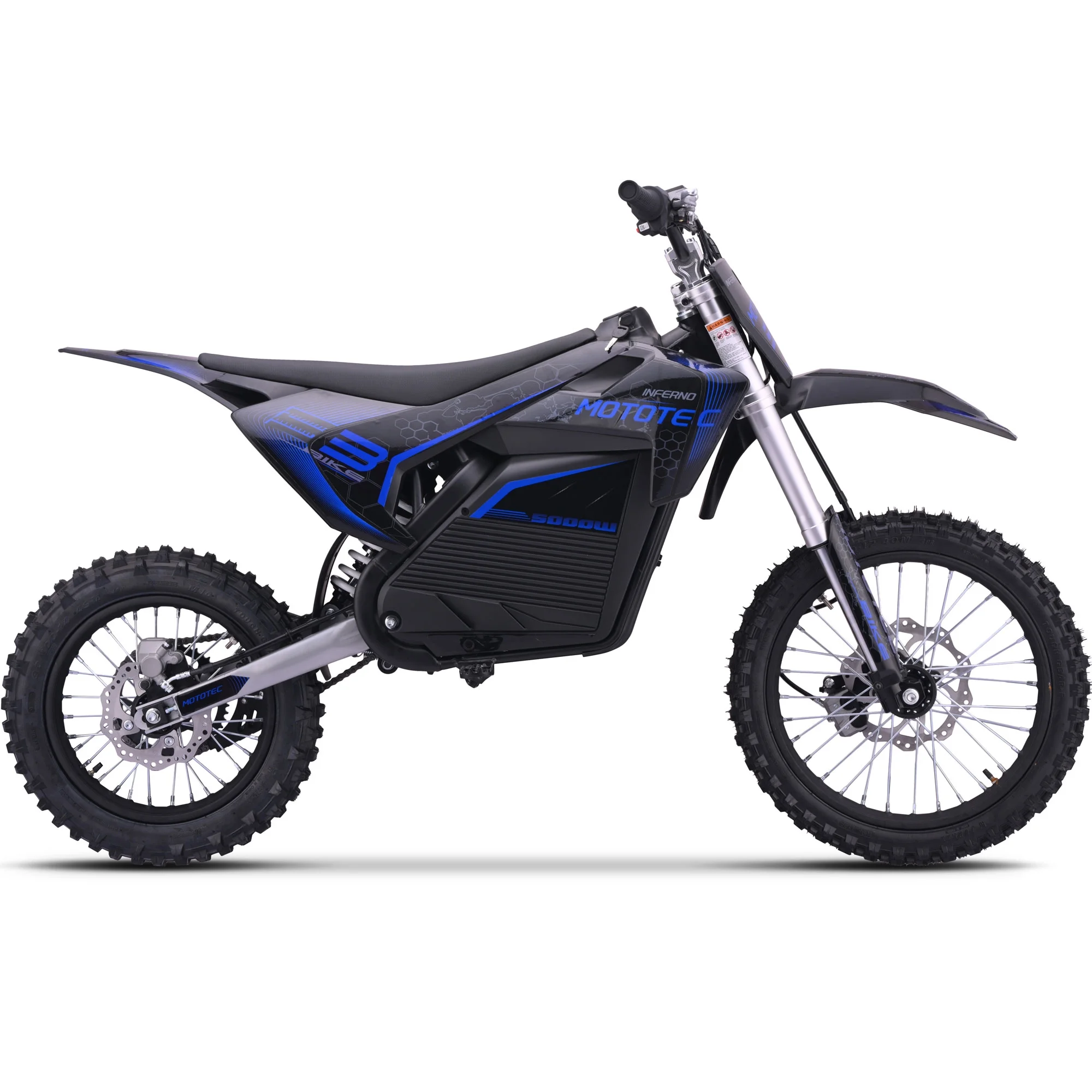 Mototec 72v Pro Electric Dirt Bike 5000w Lithium Blue