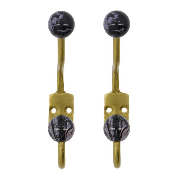 Ball knagg 13x2x7 cm 2 stk svart/hvit