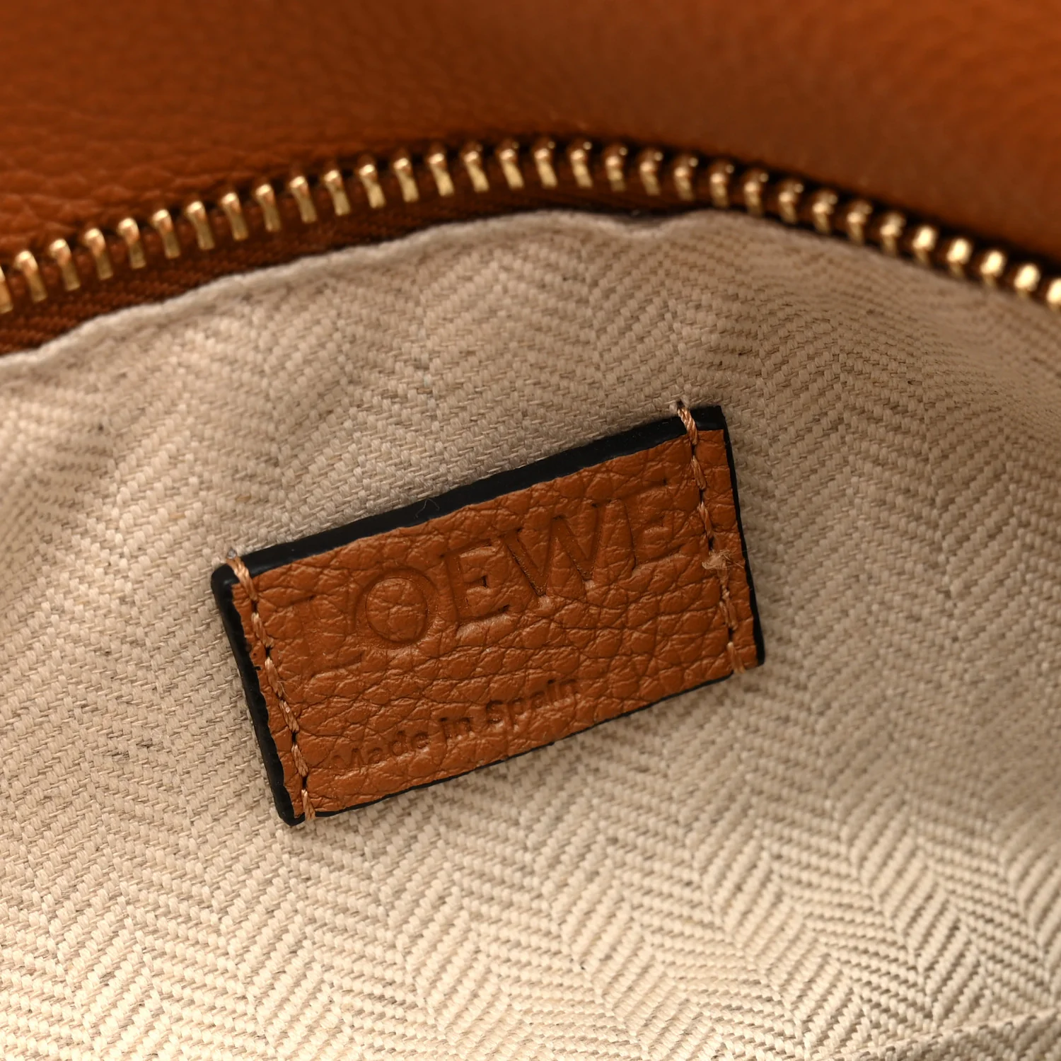 Grained Calfskin Small Puzzle Bag Tan